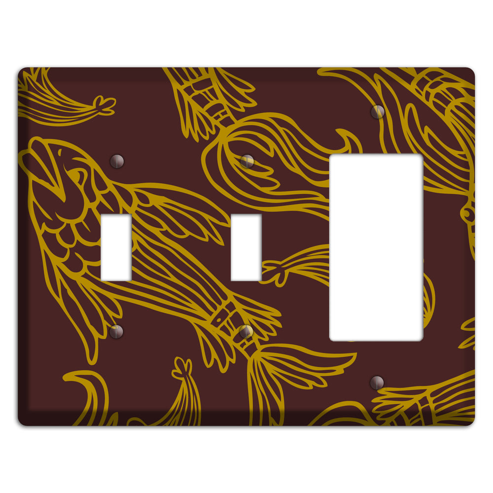 Brown and Beige Koi 2 Toggle / Rocker Wallplate