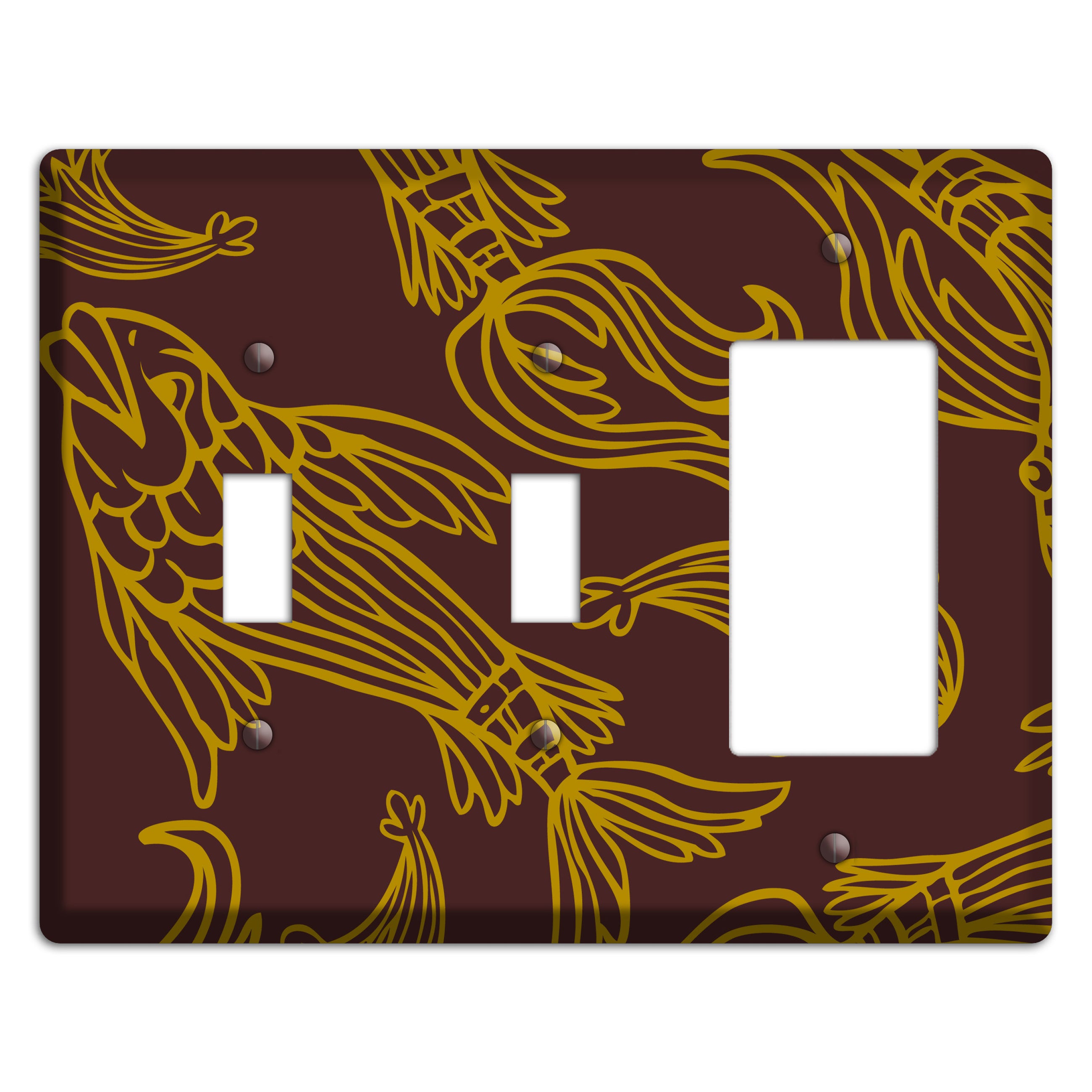 Brown and Beige Koi 2 Toggle / Rocker Wallplate