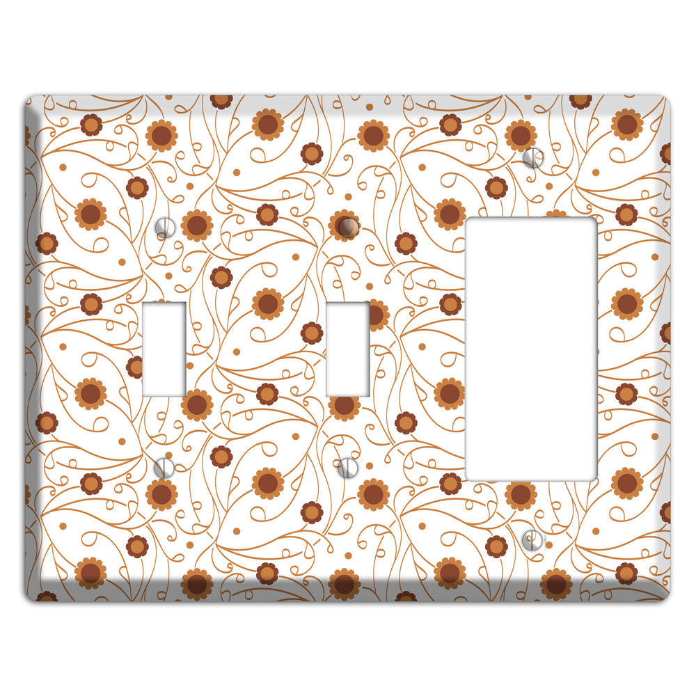 White Vine Floral 2 Toggle / Rocker Wallplate