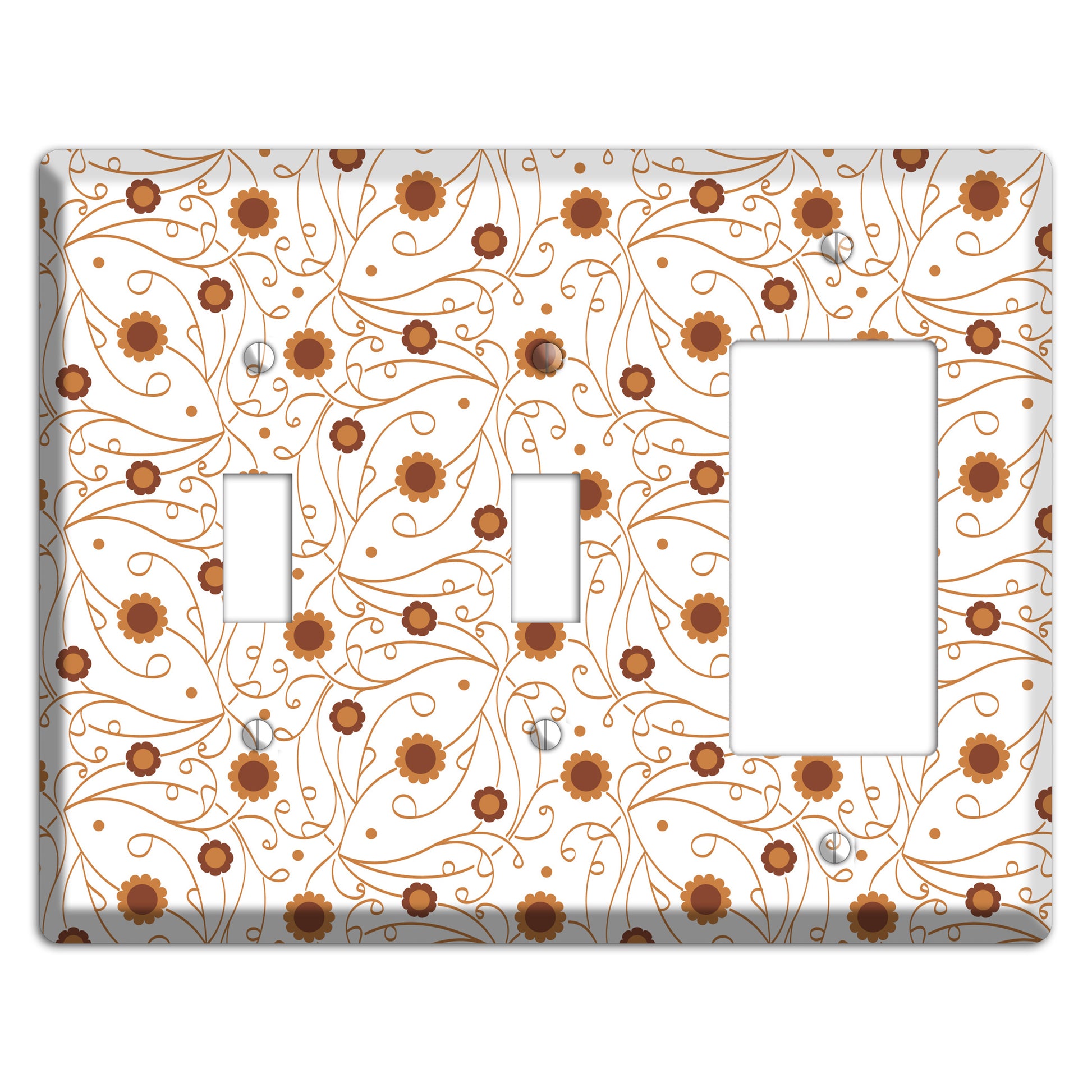 White Vine Floral 2 Toggle / Rocker Wallplate