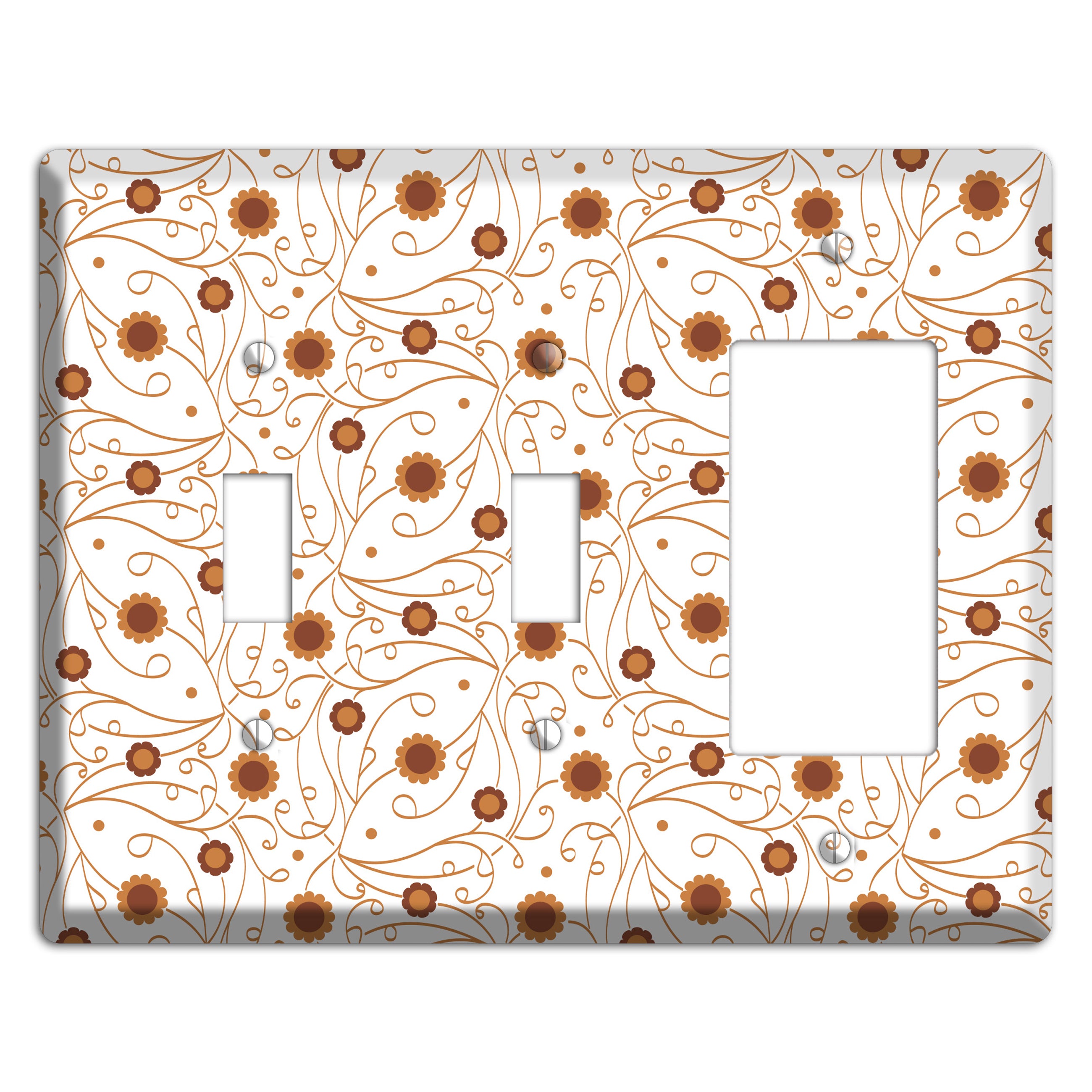 White Vine Floral 2 Toggle / Rocker Wallplate
