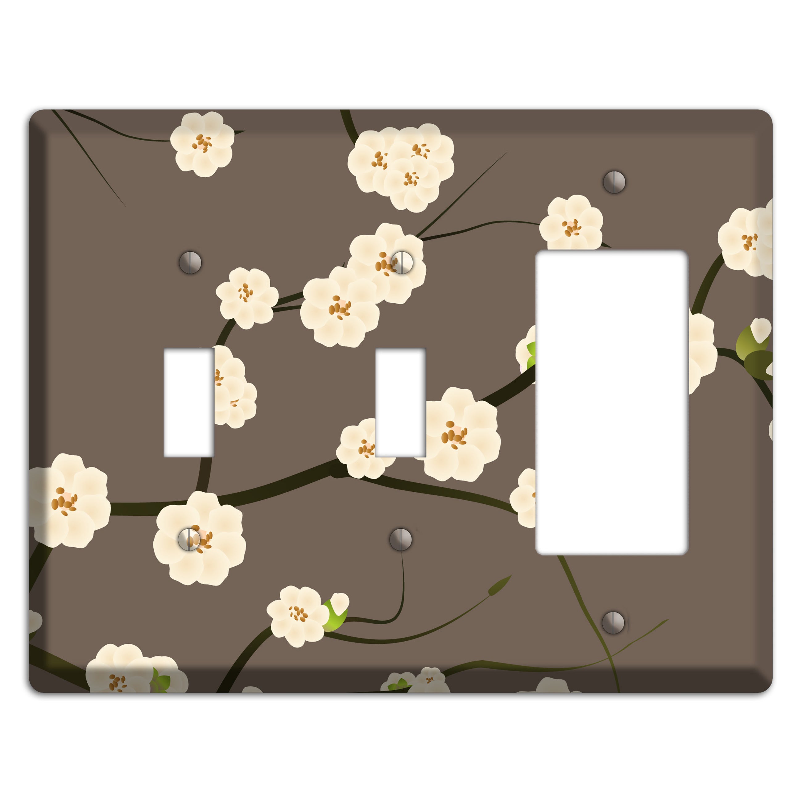 Yellow and Brown Cherry Blossoms 2 Toggle / Rocker Wallplate