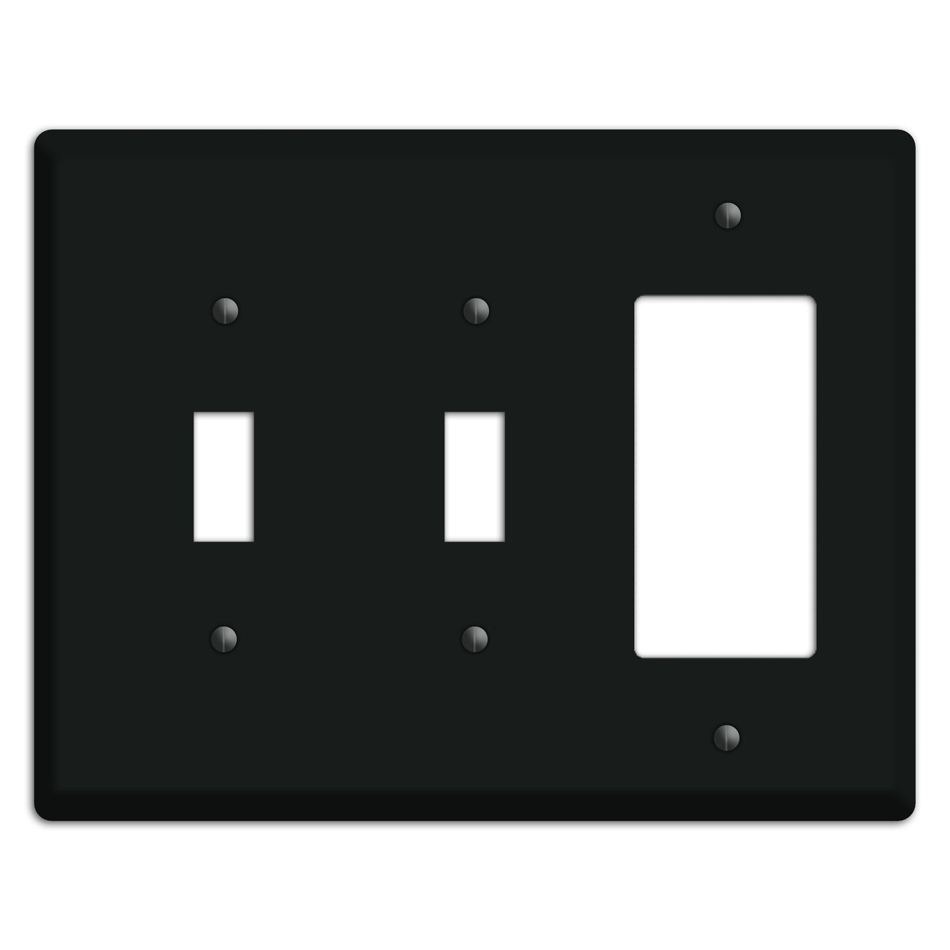 Matte Black Metal 2 Toggle / Rocker Wallplate