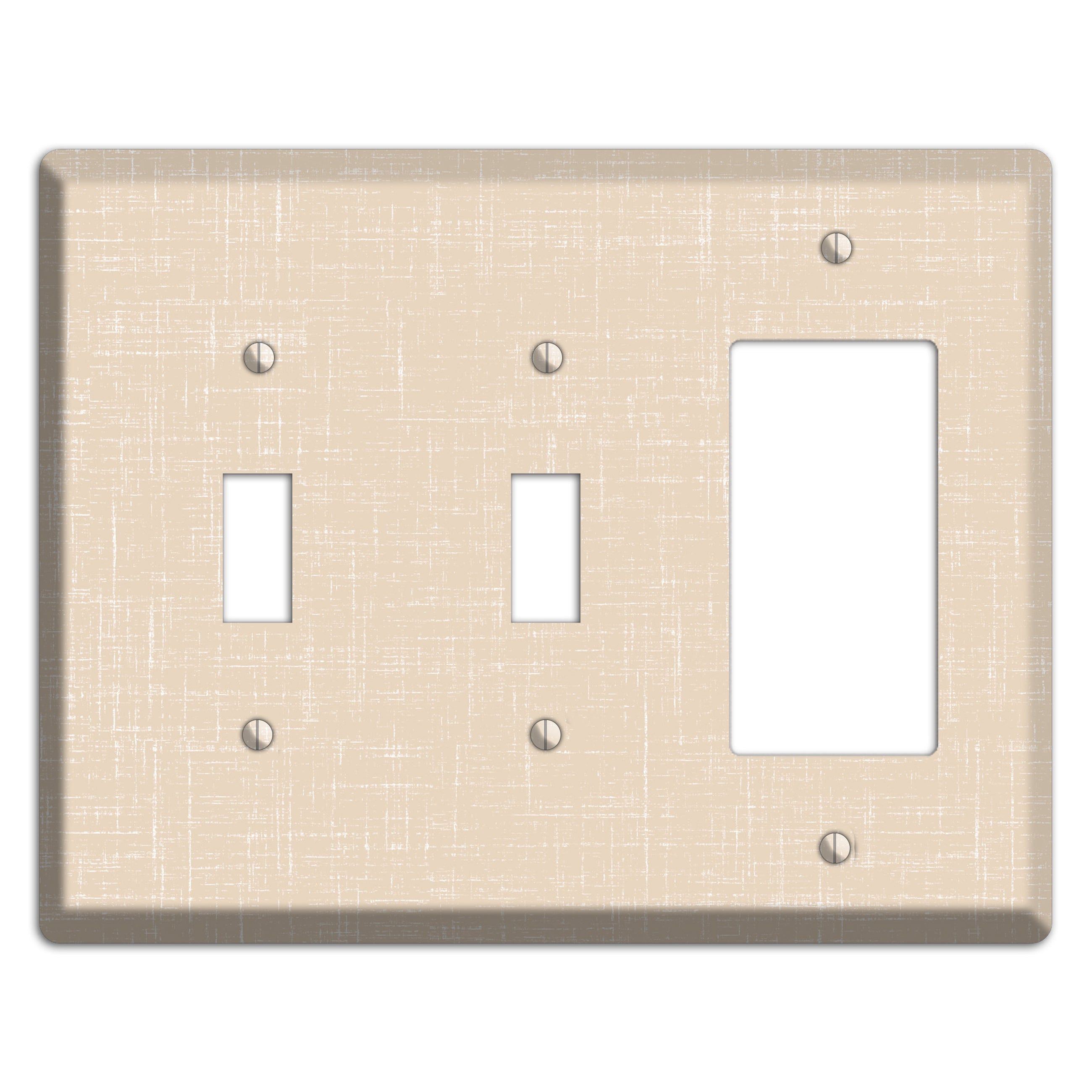 Double Spanish White Neutral Texture 2 Toggle / Rocker Wallplate