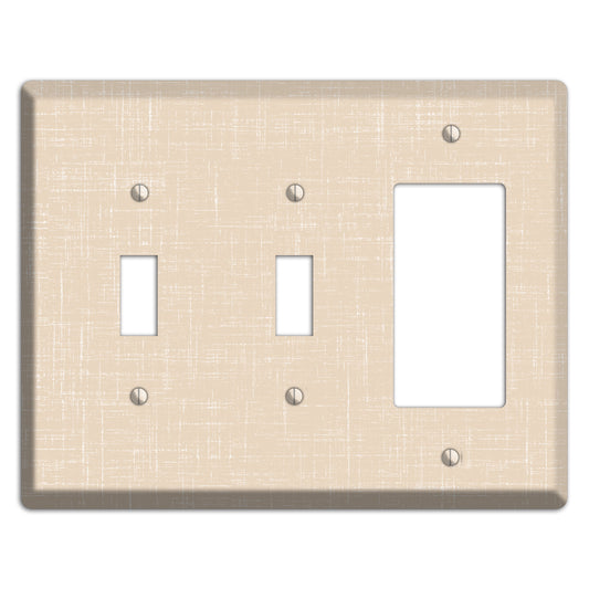 Double Spanish White Neutral Texture 2 Toggle / Rocker Wallplate