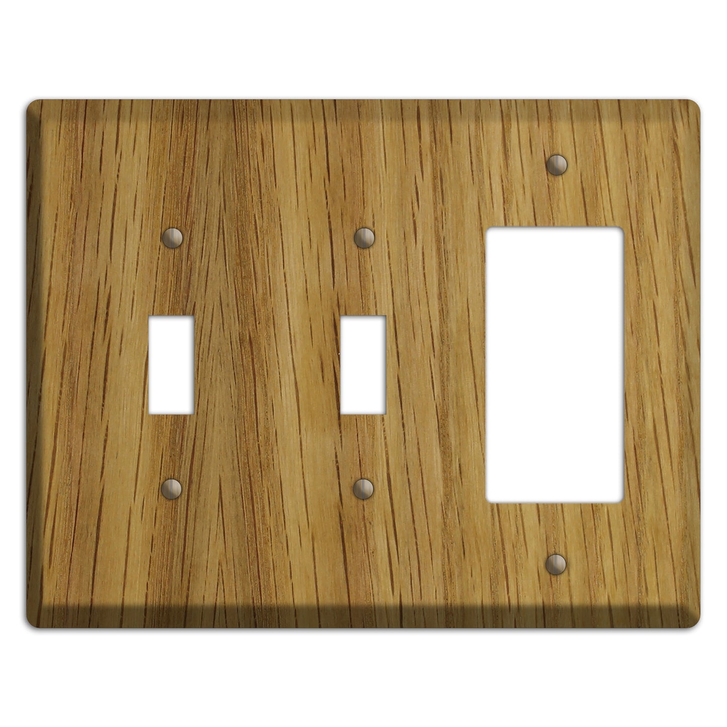 Unfinished White Oak Wood 2 Toggle / Rocker Cover Plate