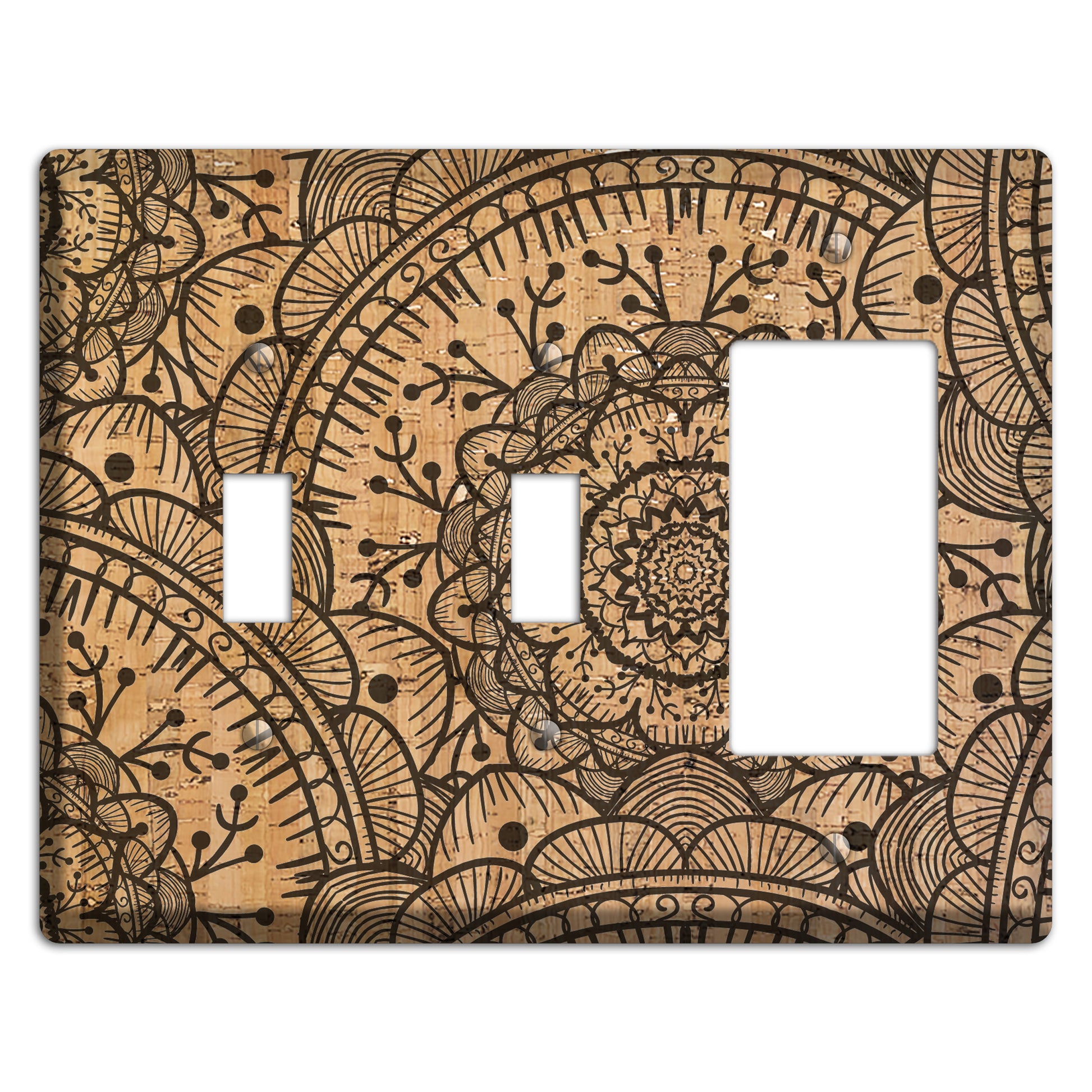 Mandala Cork 2 Toggle / Rocker Wallplate
