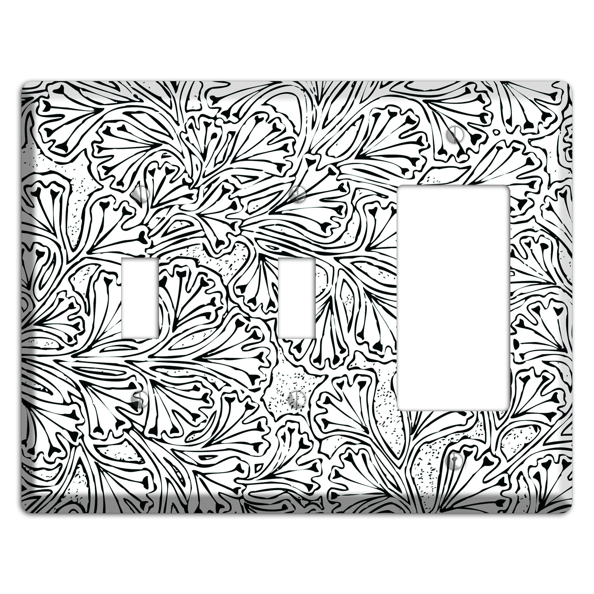 Deco Olive Interlocking Floral 2 Toggle / Rocker Wallplate