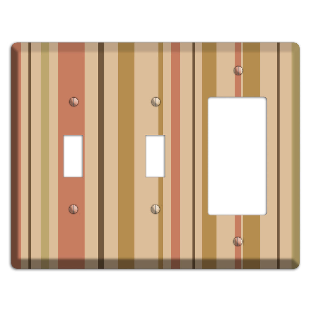 Multi Dusty Pink Vertical Stripes 2 Toggle / Rocker Wallplate