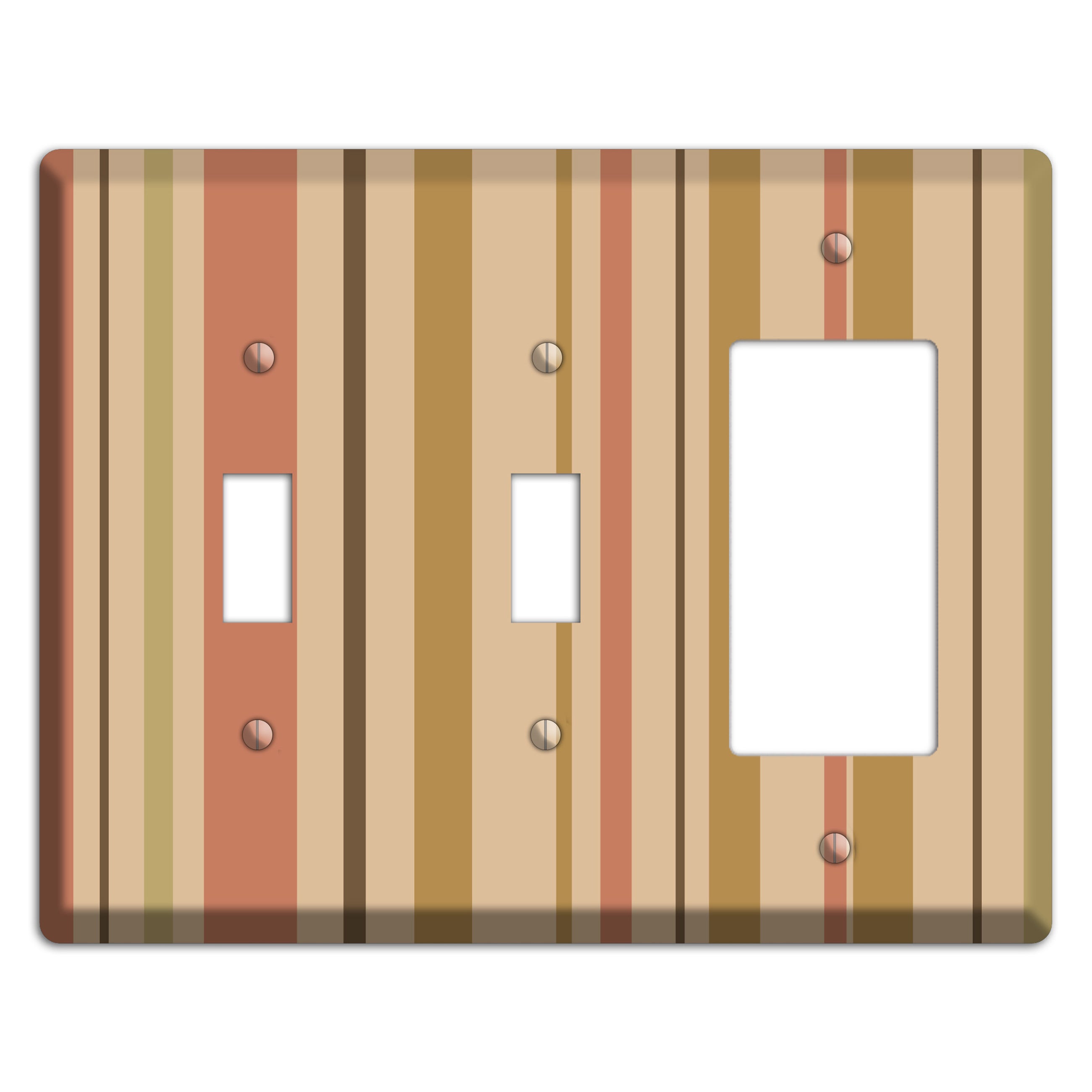 Multi Dusty Pink Vertical Stripes 2 Toggle / Rocker Wallplate