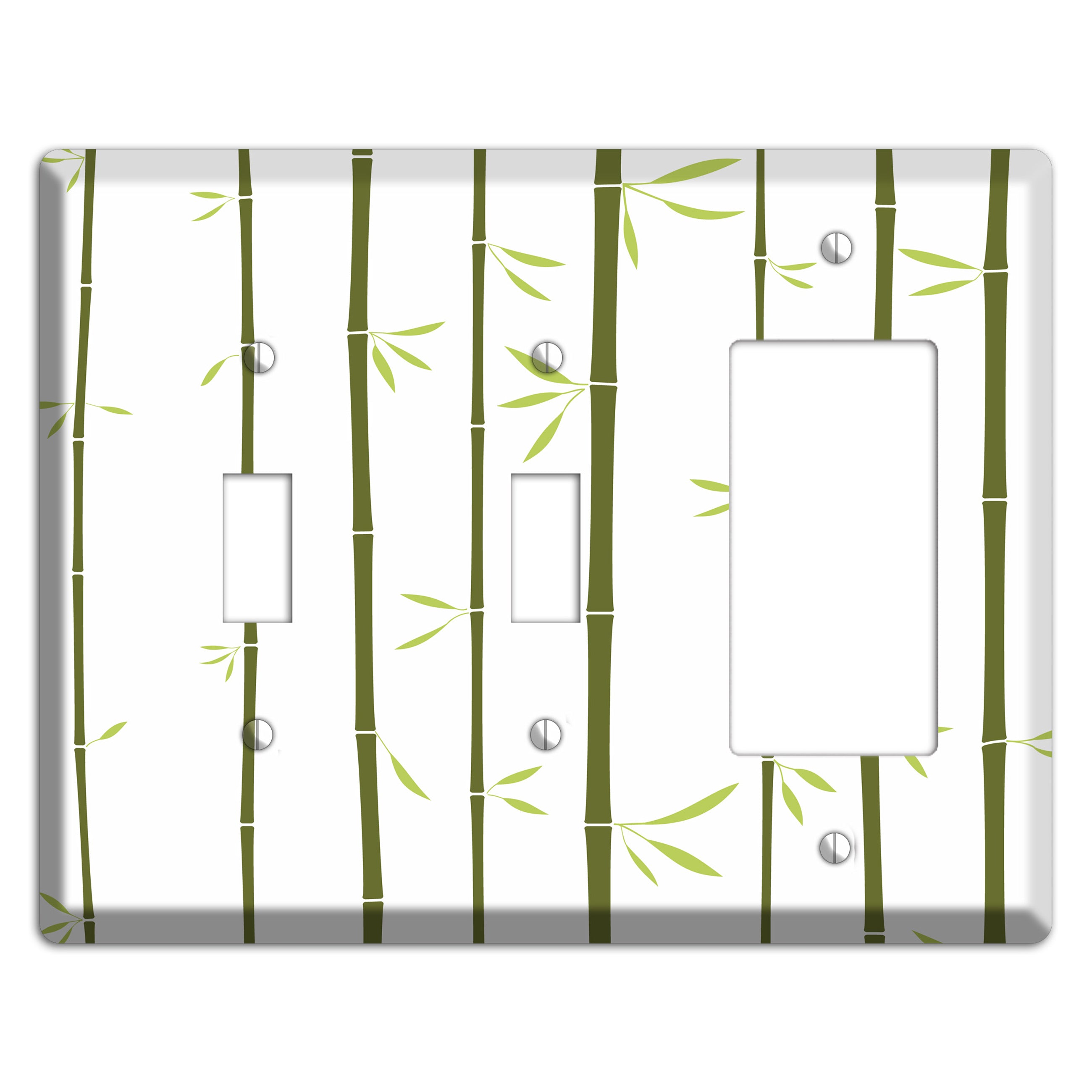 Green Bamboo 2 Toggle / Rocker Wallplate
