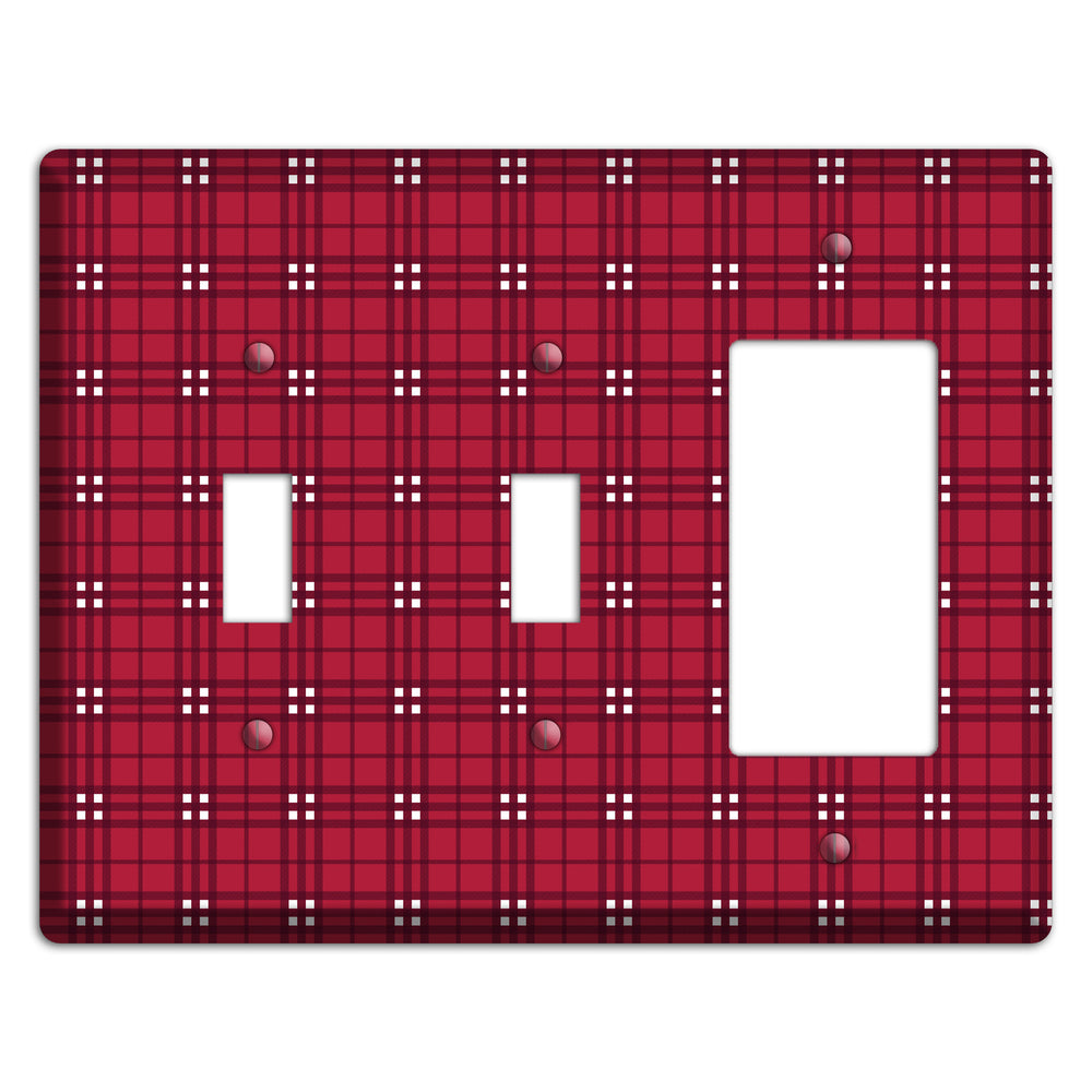 Red and White Plaid 2 Toggle / Rocker Wallplate