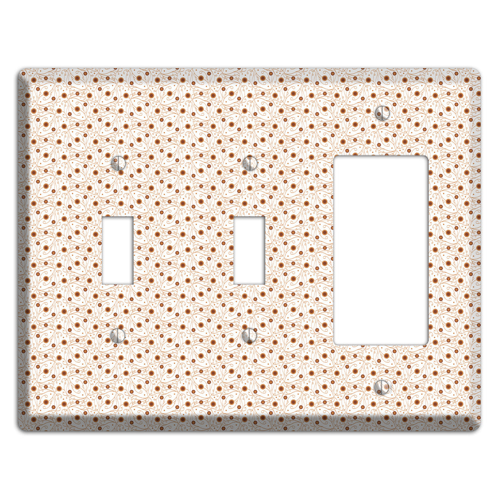 Tiny White Vine Floral 2 Toggle / Rocker Wallplate