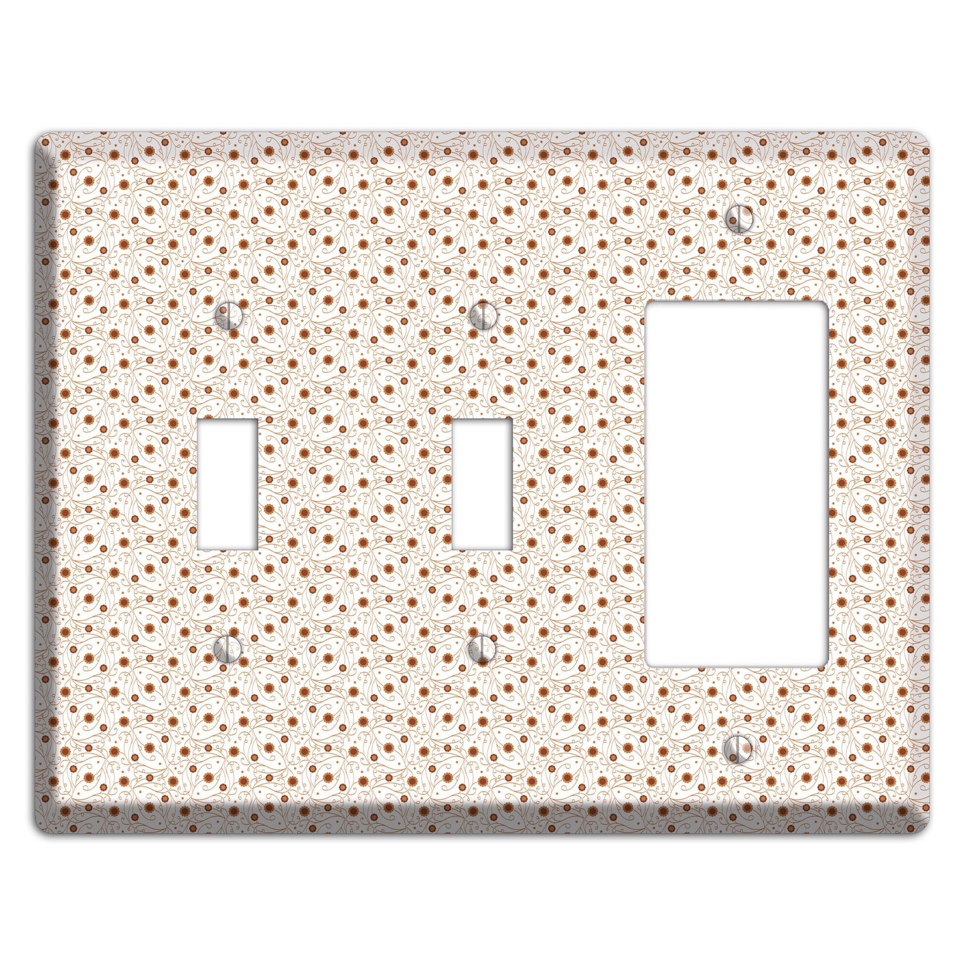 Tiny White Vine Floral 2 Toggle / Rocker Wallplate