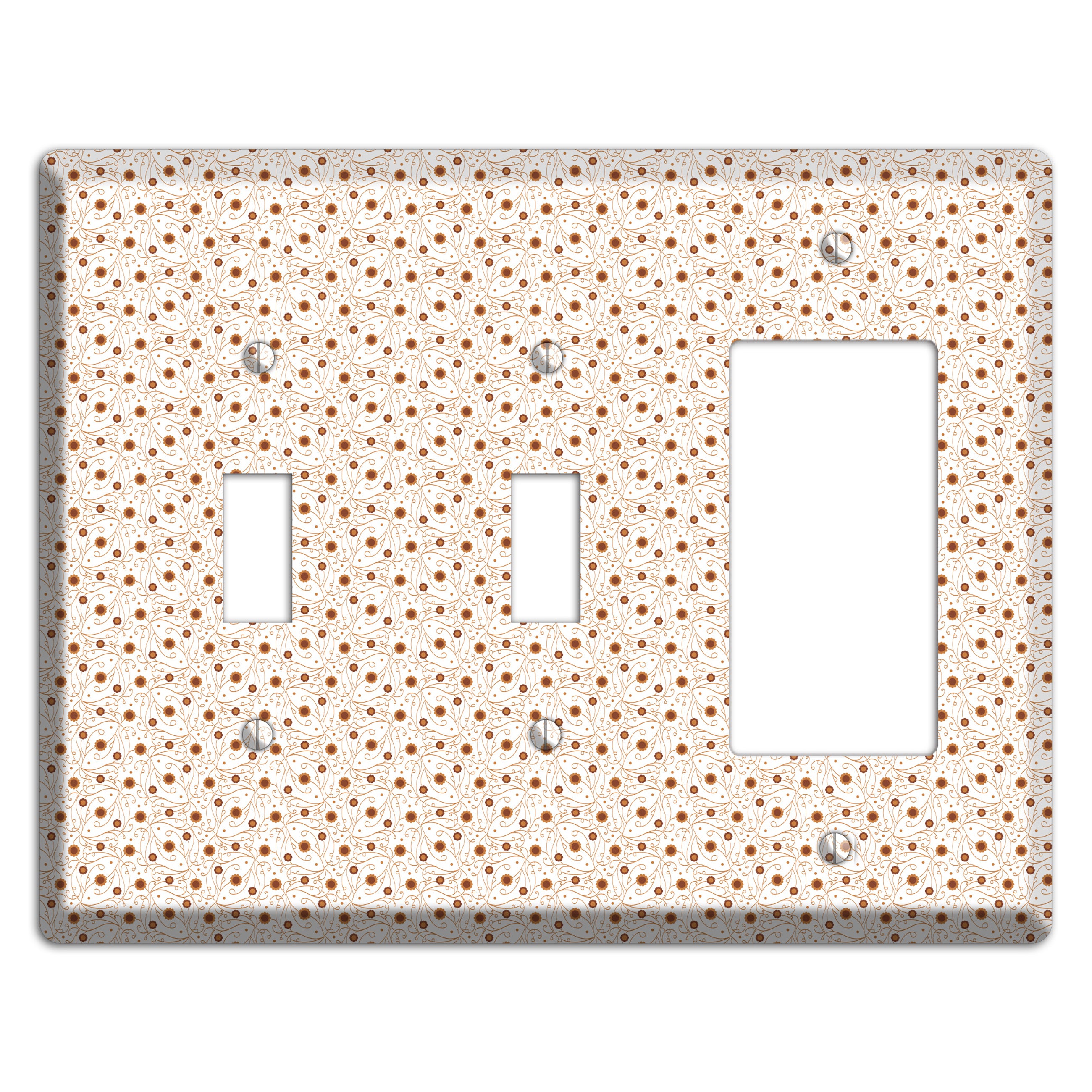 Tiny White Vine Floral 2 Toggle / Rocker Wallplate