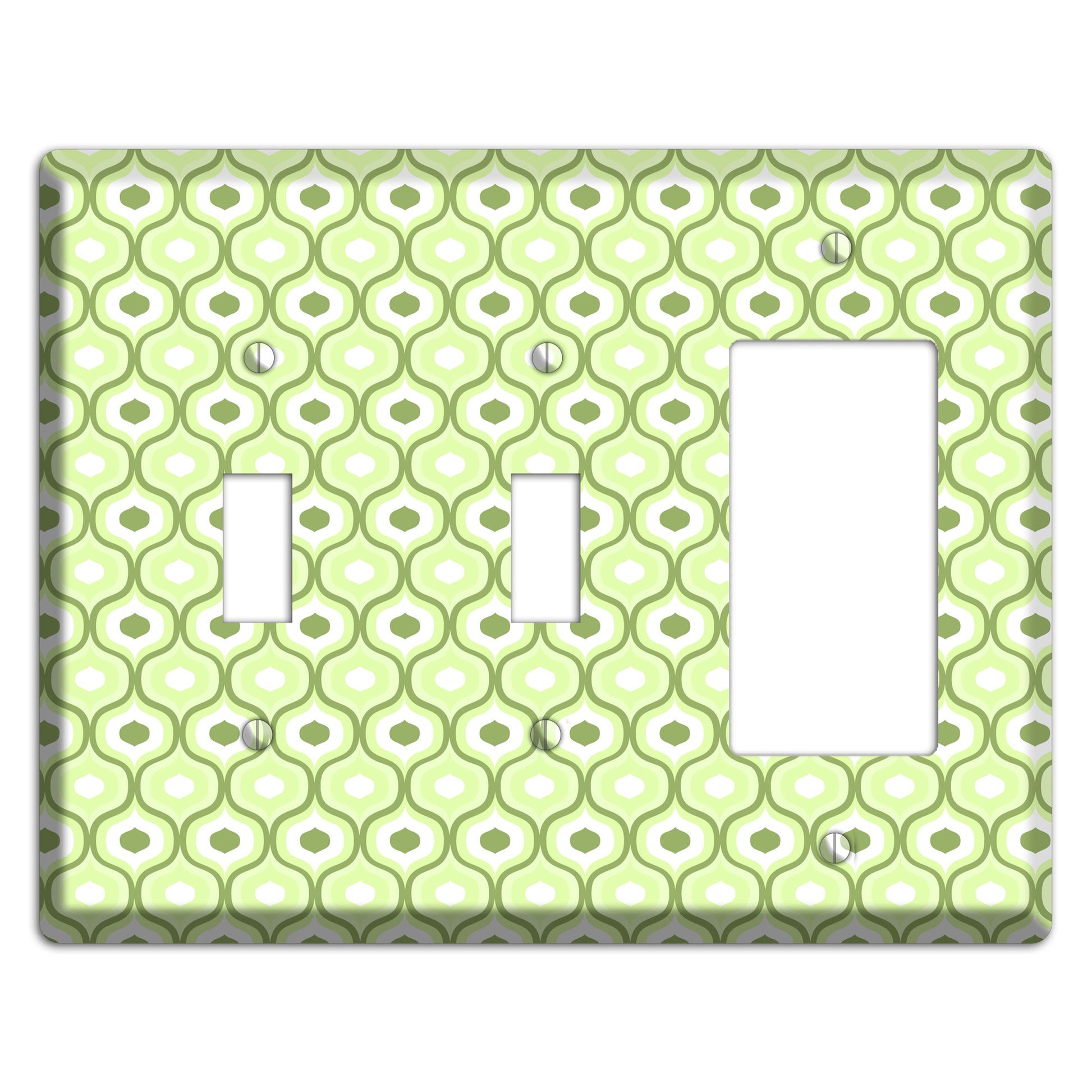 Multi Green Double Scallop 2 2 Toggle / Rocker Wallplate