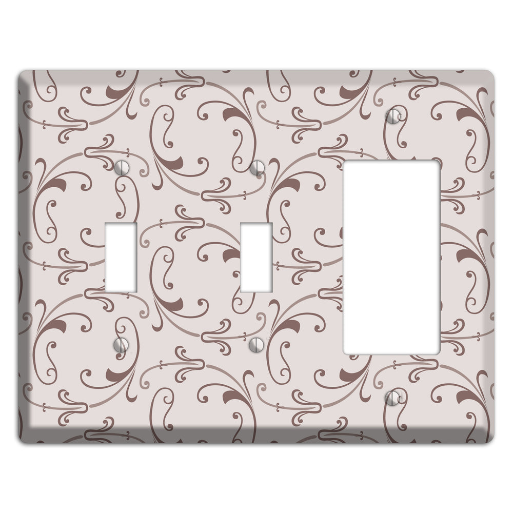 Mauve Victorian Sprig 2 Toggle / Rocker Wallplate