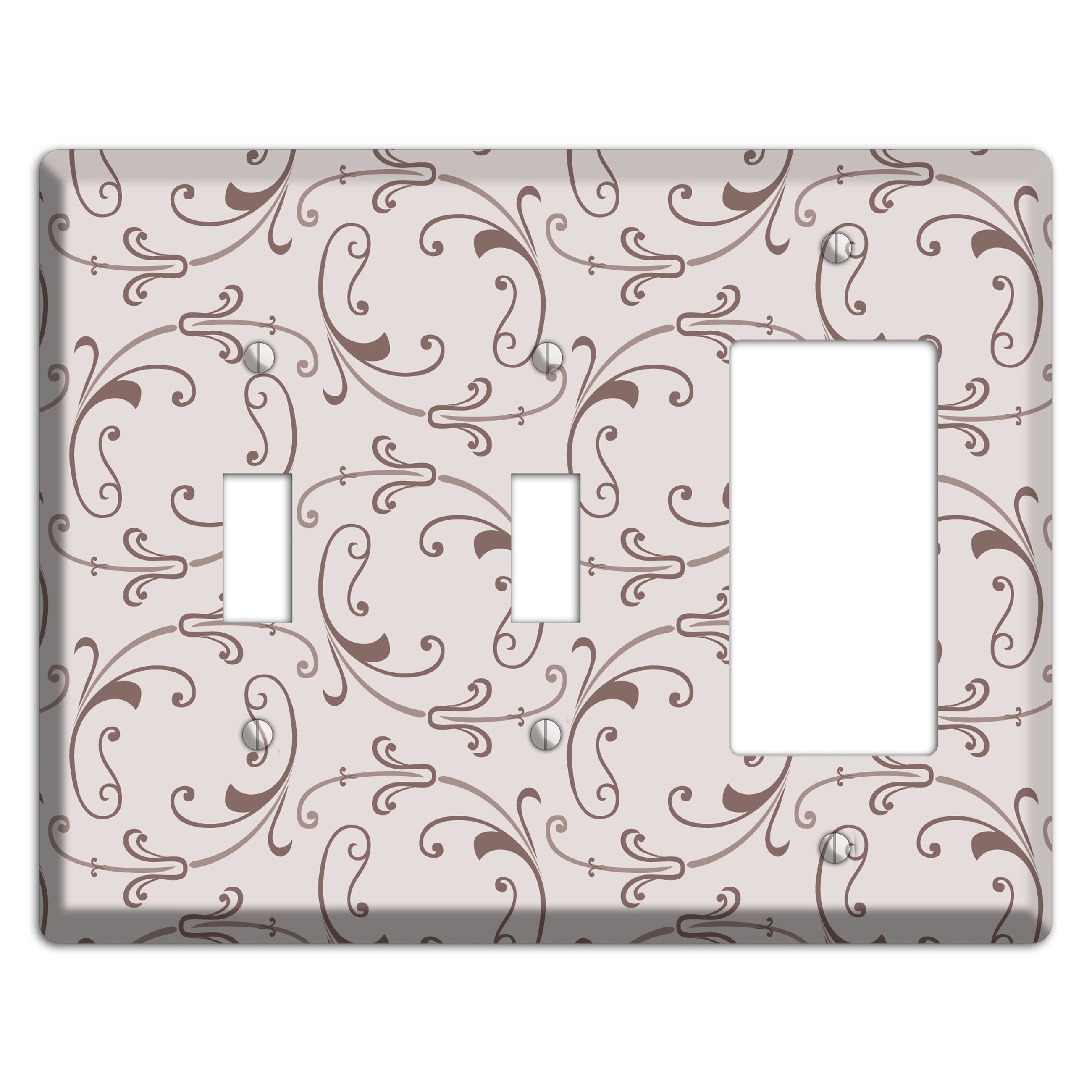 Mauve Victorian Sprig 2 Toggle / Rocker Wallplate