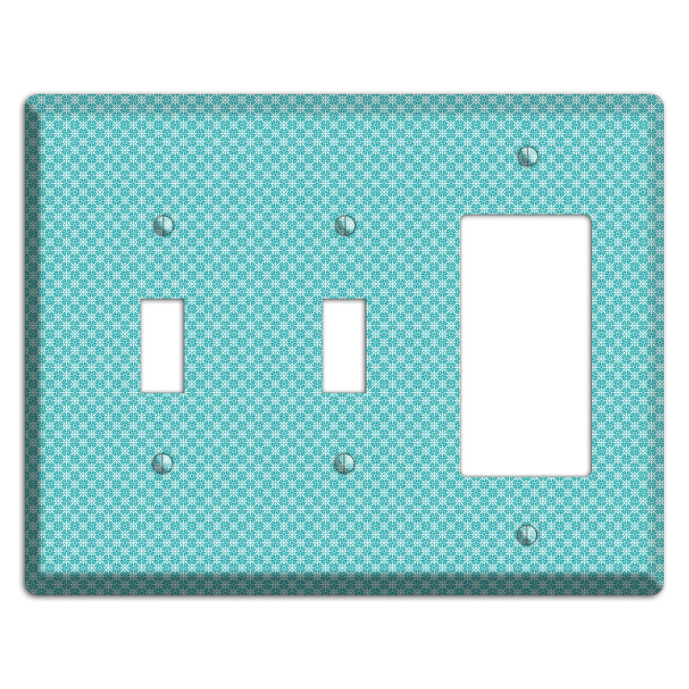 Turquoise Tiny Arabesque 2 Toggle / Rocker Wallplate