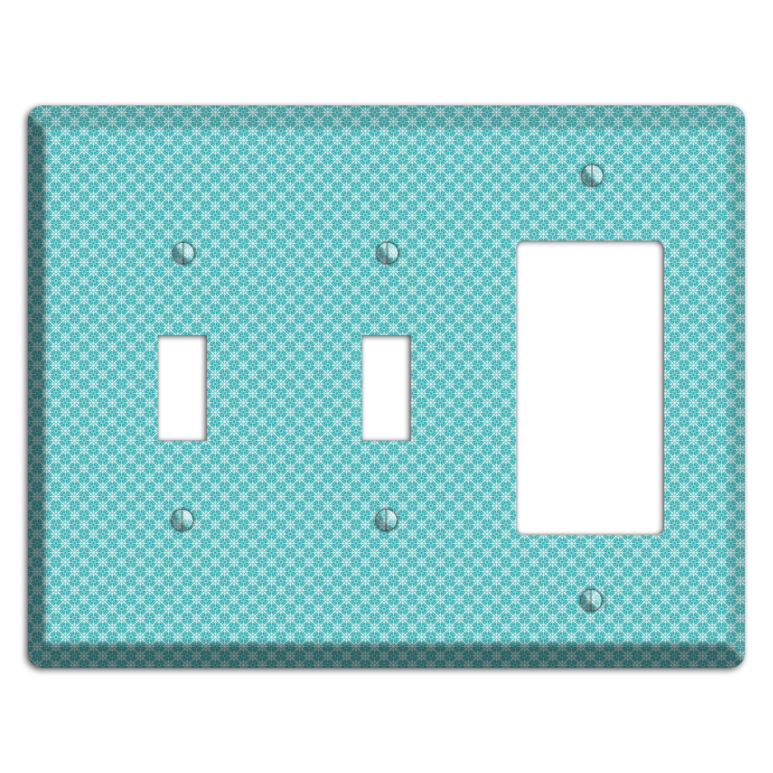 Turquoise Tiny Arabesque 2 Toggle / Rocker Wallplate