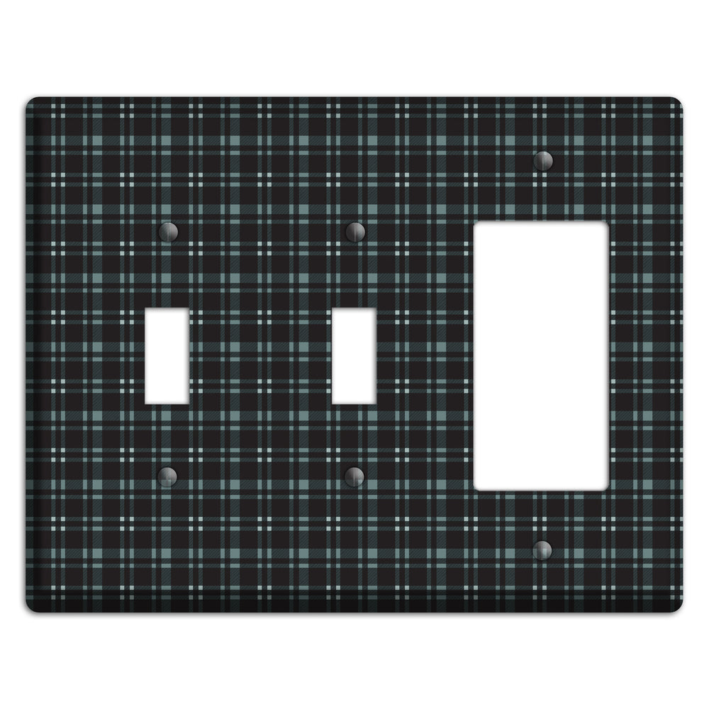 Black Plaid 2 Toggle / Rocker Wallplate
