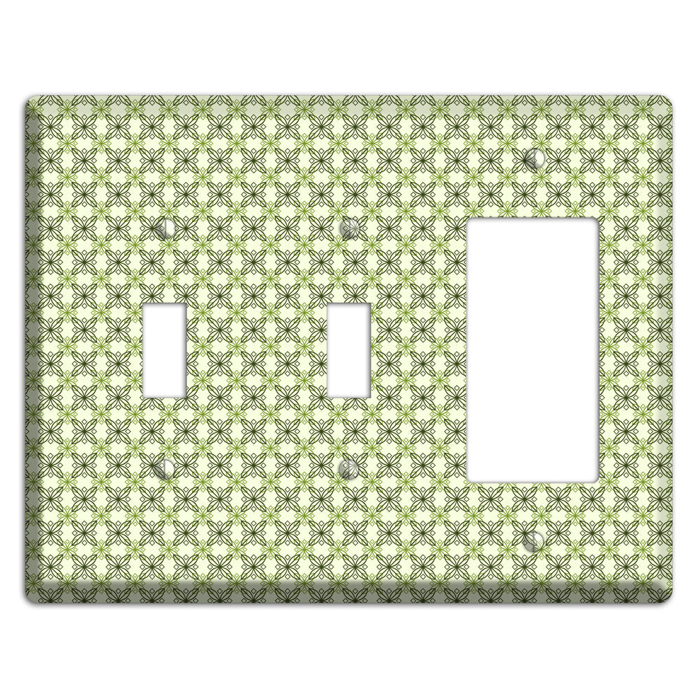 Multi Green Overlain Foulard 2 Toggle / Rocker Wallplate
