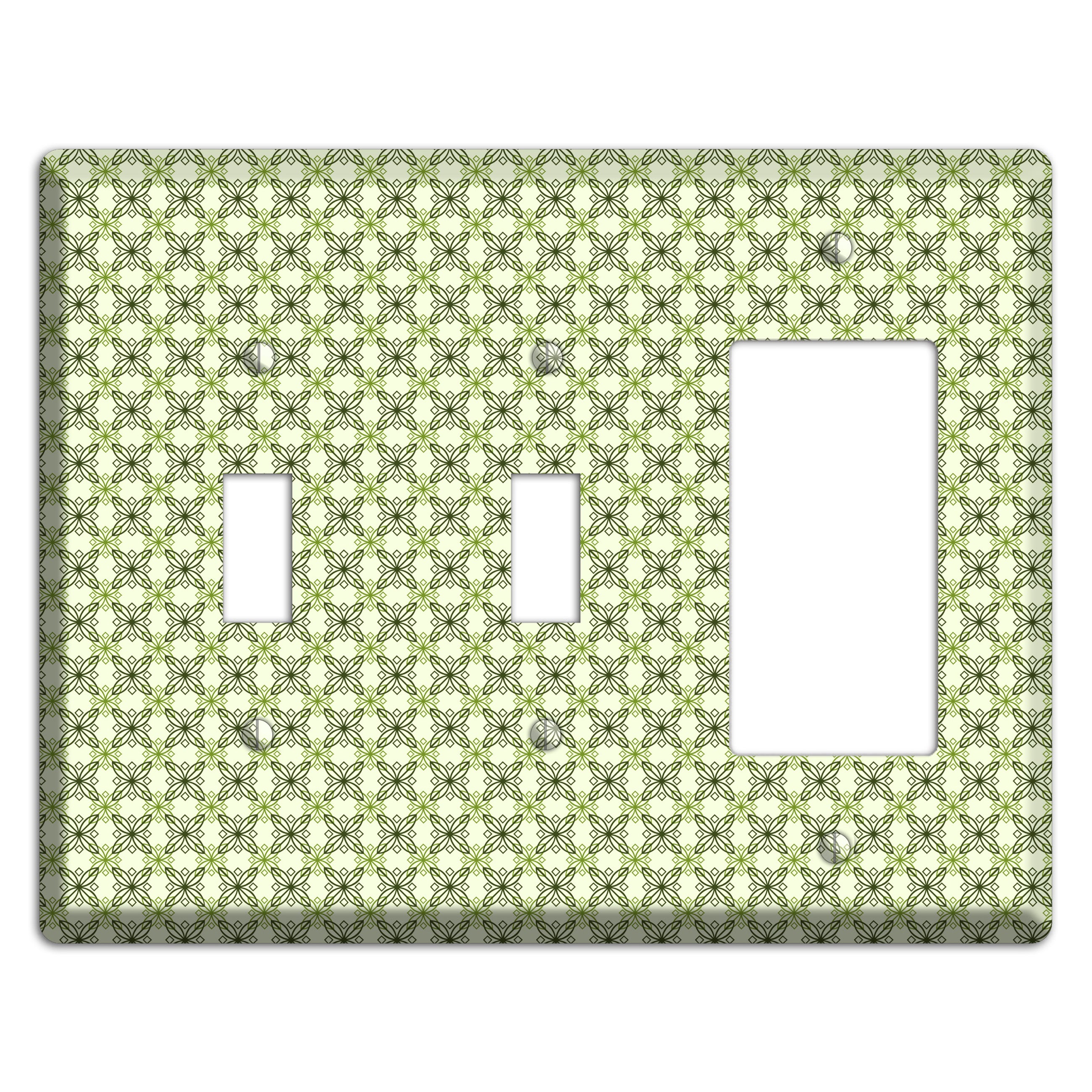Multi Green Overlain Foulard 2 Toggle / Rocker Wallplate