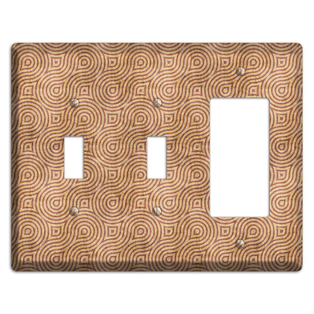 Beige and Red Swirl 2 Toggle / Rocker Wallplate