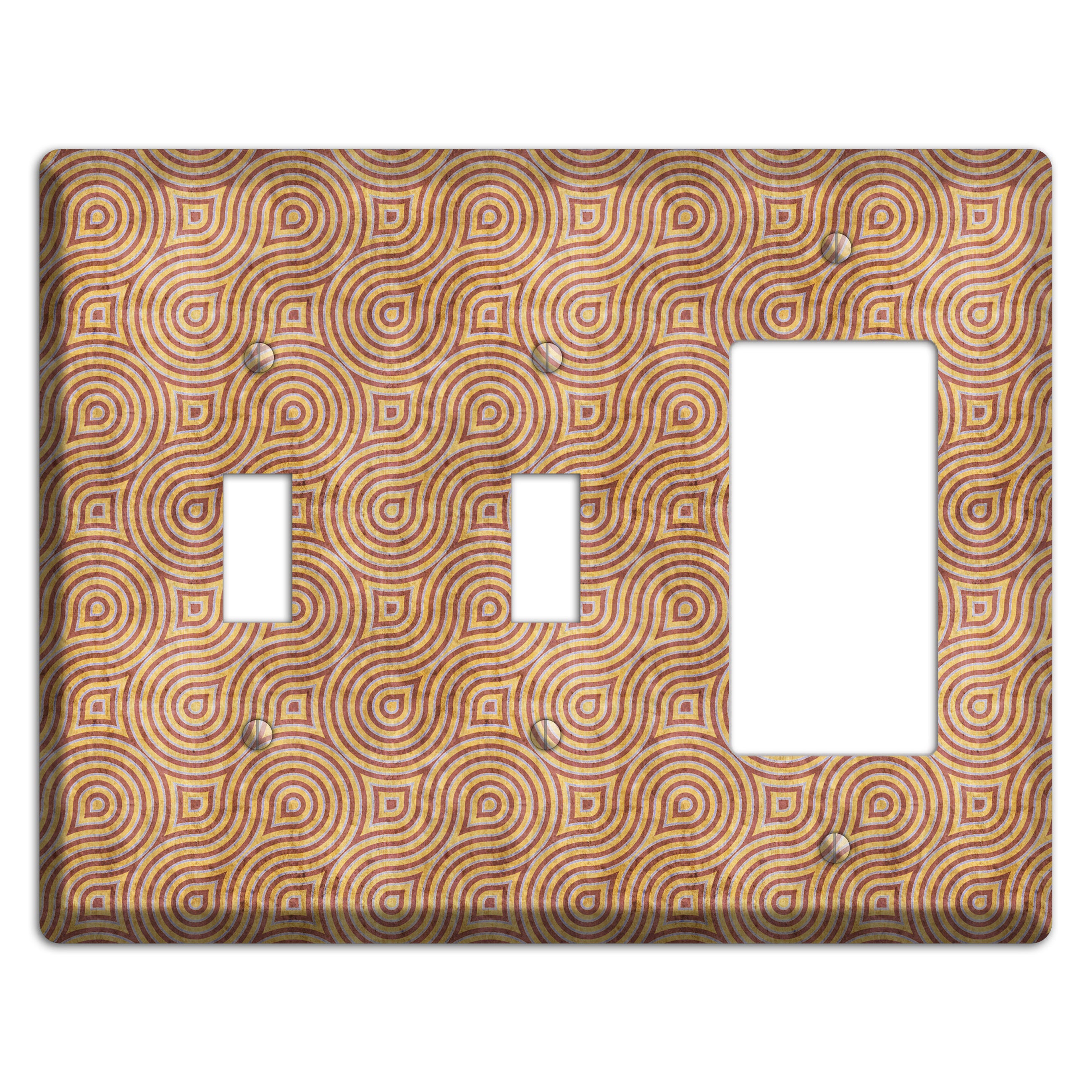 Beige and Red Swirl 2 Toggle / Rocker Wallplate