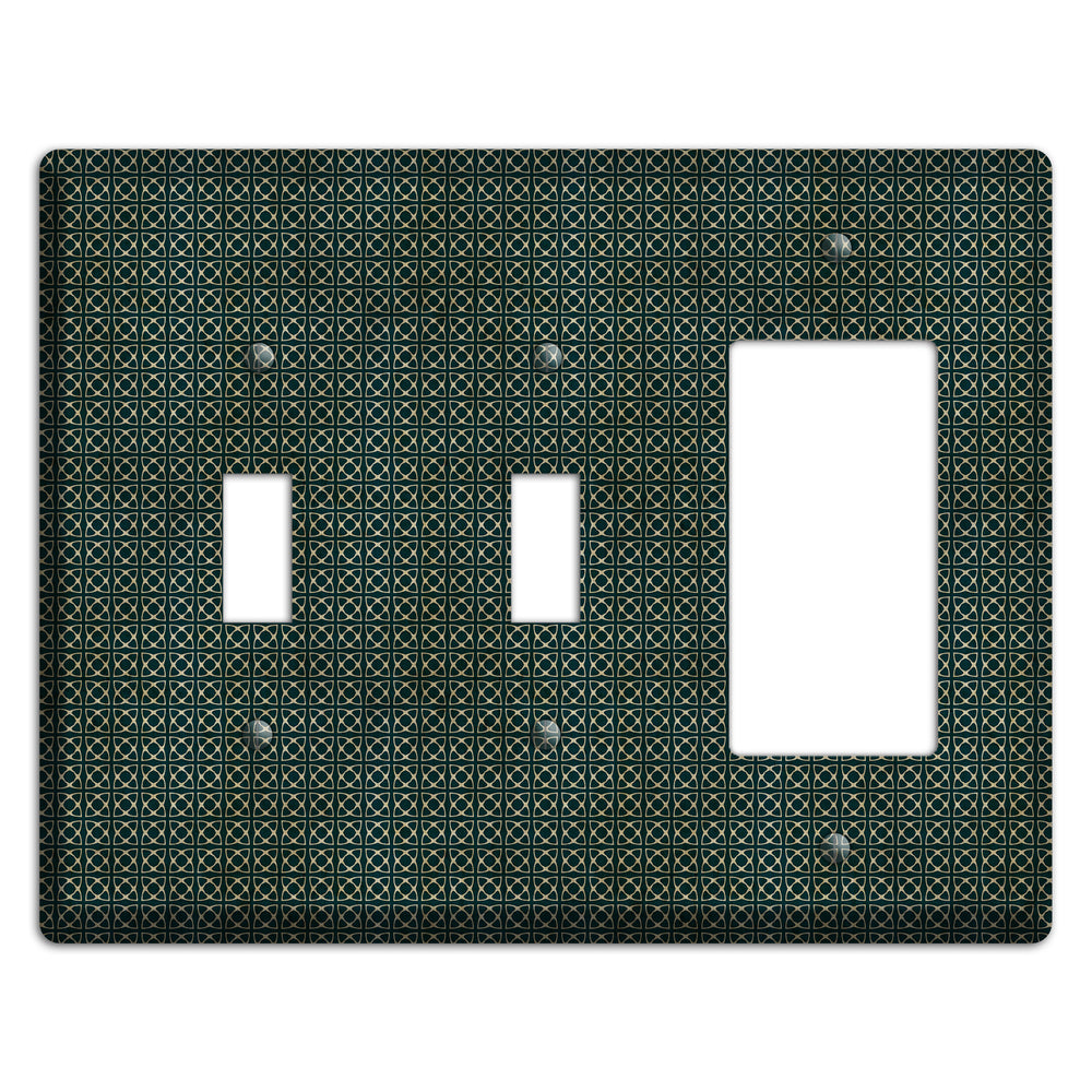 Dark Green Grunge Tiny Tiled Tapestry 5 2 Toggle / Rocker Wallplate