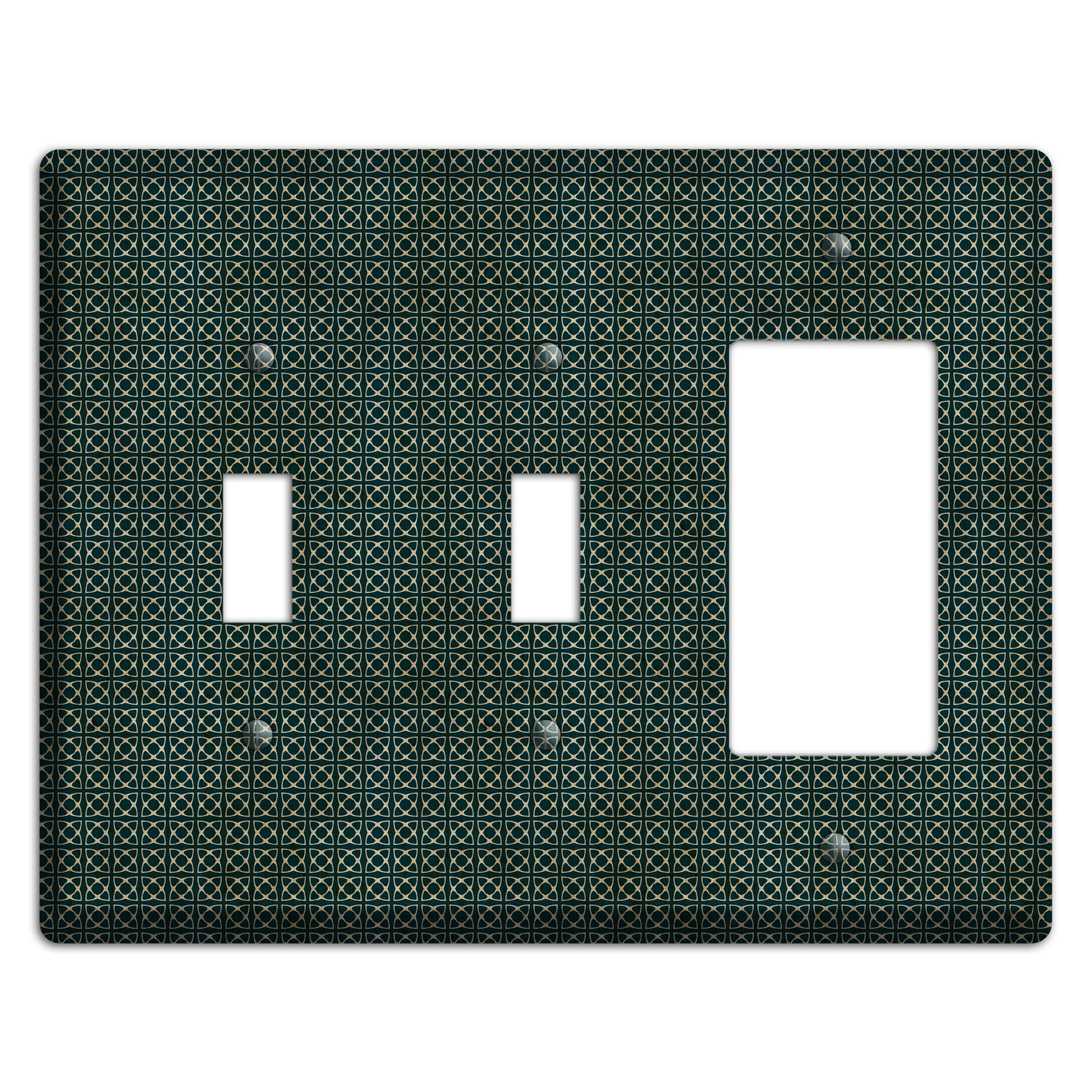 Dark Green Grunge Tiny Tiled Tapestry 5 2 Toggle / Rocker Wallplate
