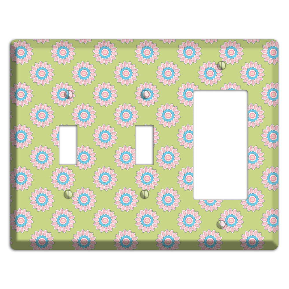 Lime with Suzani Dots 2 Toggle / Rocker Wallplate