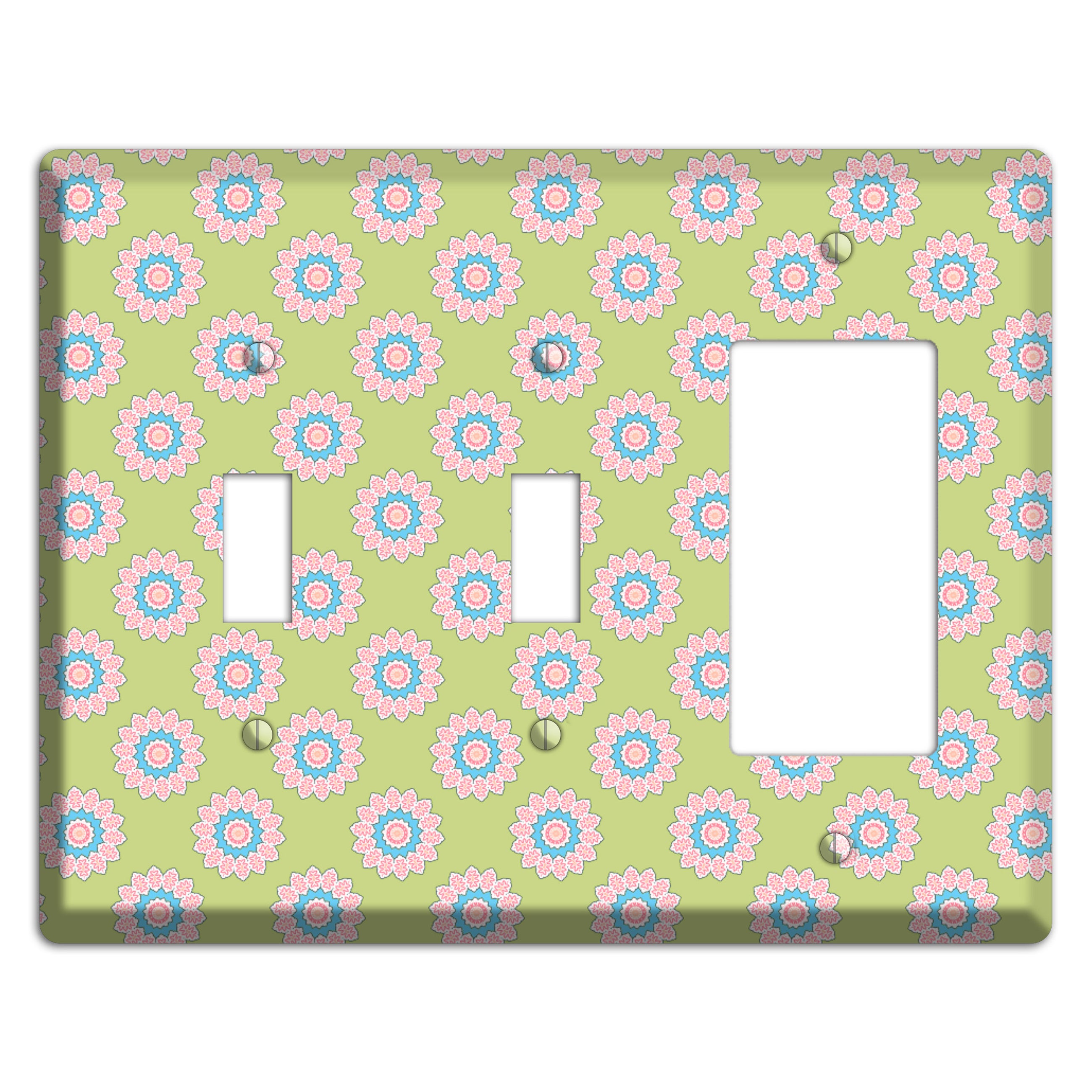 Lime with Suzani Dots 2 Toggle / Rocker Wallplate