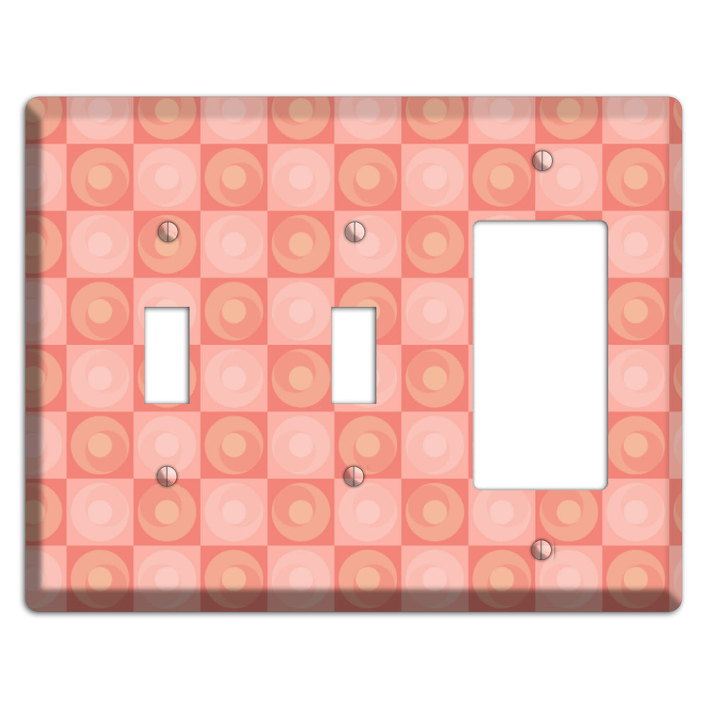 Pink Tiled Circles 2 Toggle / Rocker Wallplate