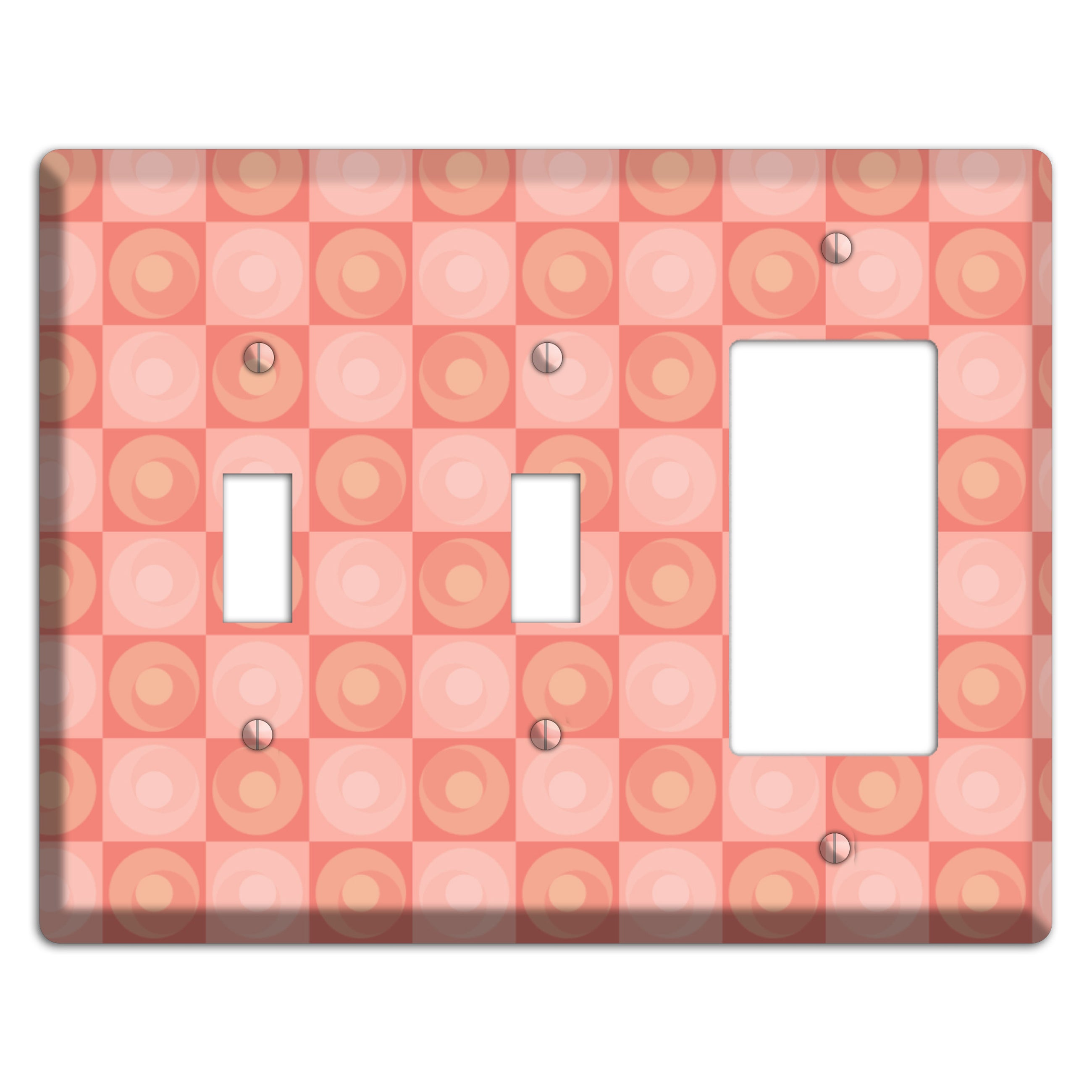 Pink Tiled Circles 2 Toggle / Rocker Wallplate