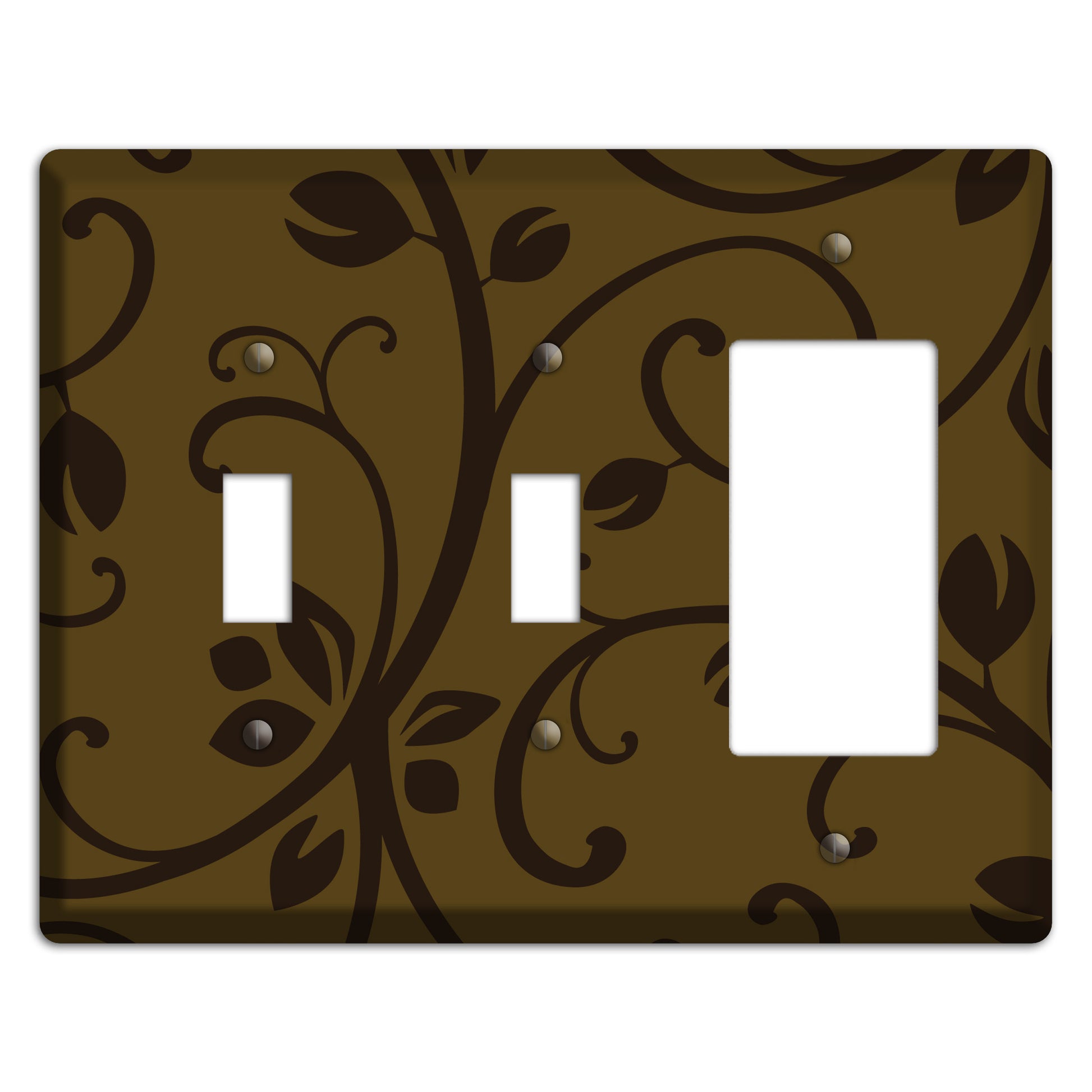 Brown Bud Sprig 2 Toggle / Rocker Wallplate