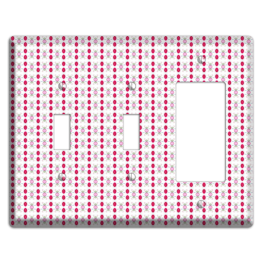 Multi Pink Cartouche 2 Toggle / Rocker Wallplate