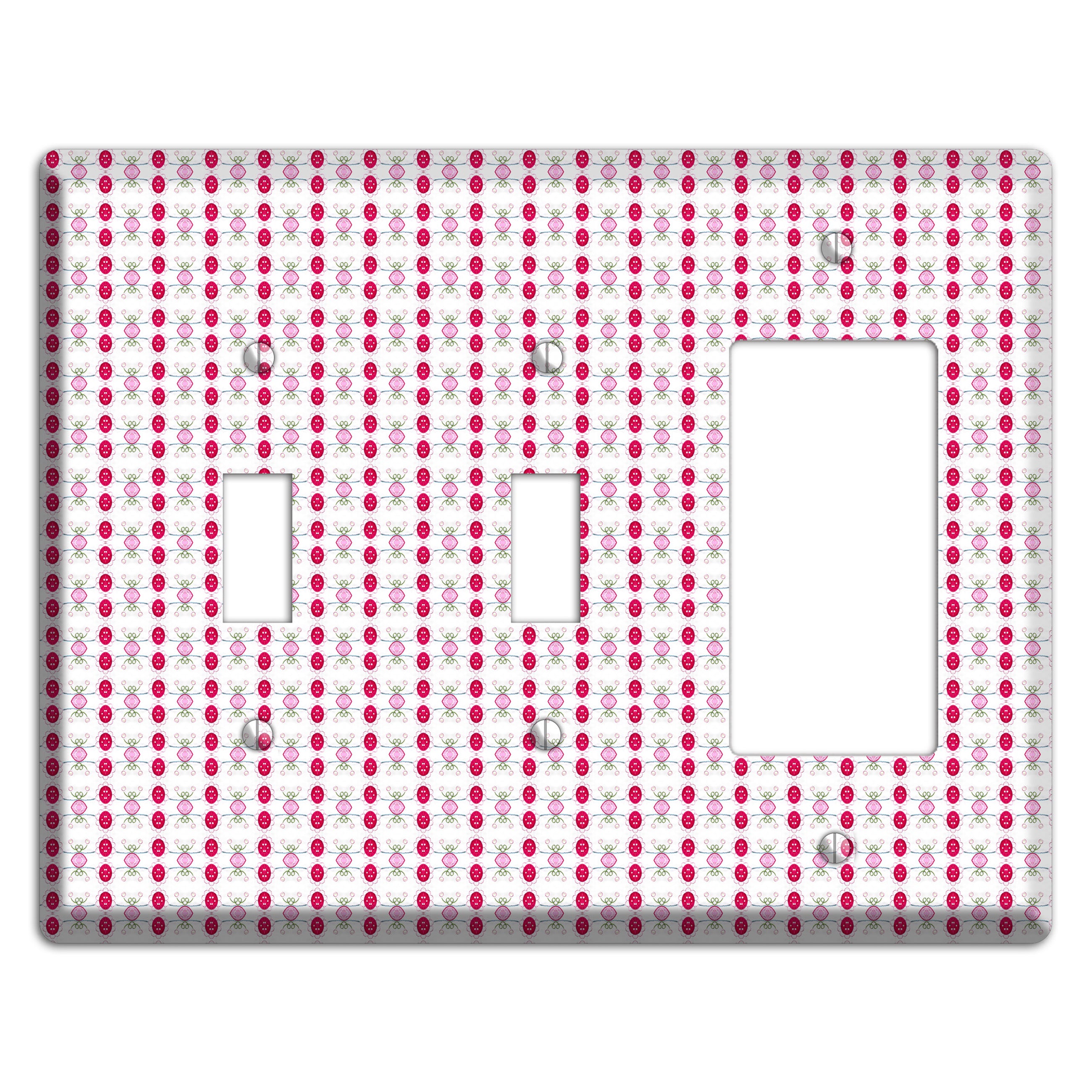 Multi Pink Cartouche 2 Toggle / Rocker Wallplate