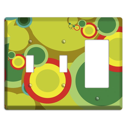 Green and Yellow Abstract Circles 2 Toggle / Rocker Wallplate
