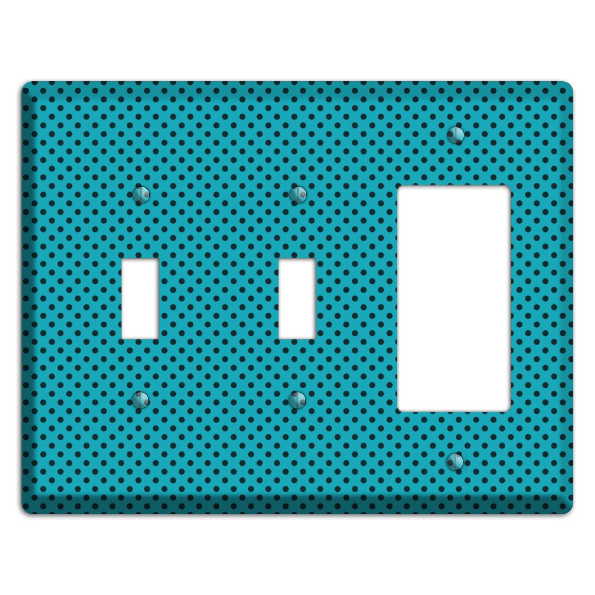 Turquoise with Polka Dots 2 Toggle / Rocker Wallplate