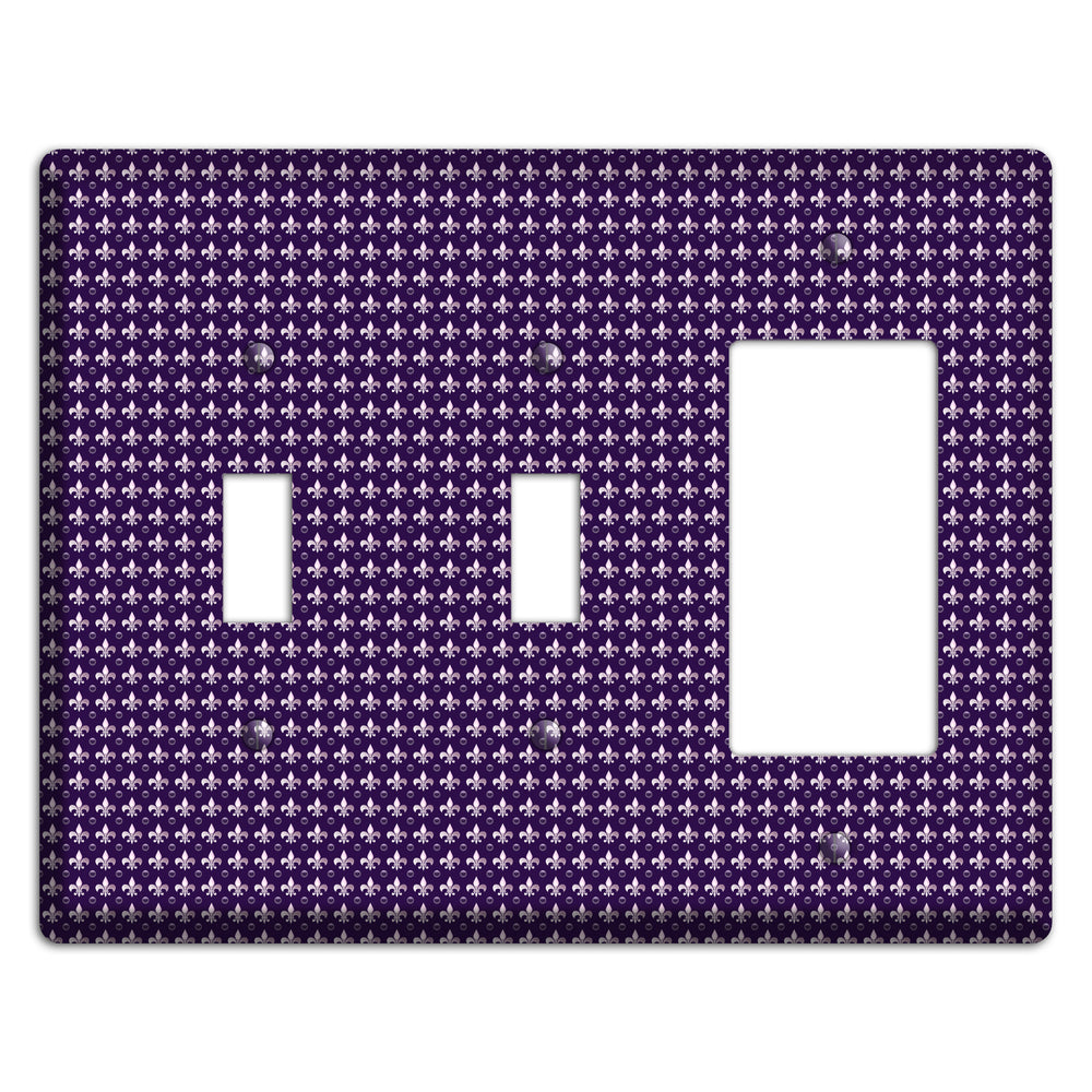 Purple Fleur de Lis 2 Toggle / Rocker Wallplate