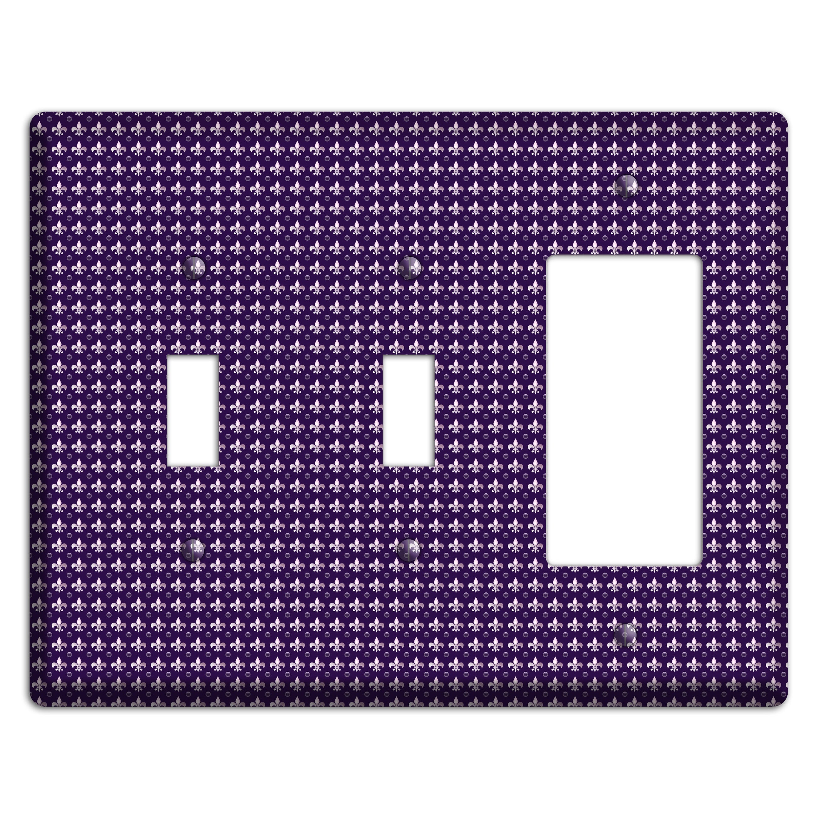 Purple Fleur de Lis 2 Toggle / Rocker Wallplate