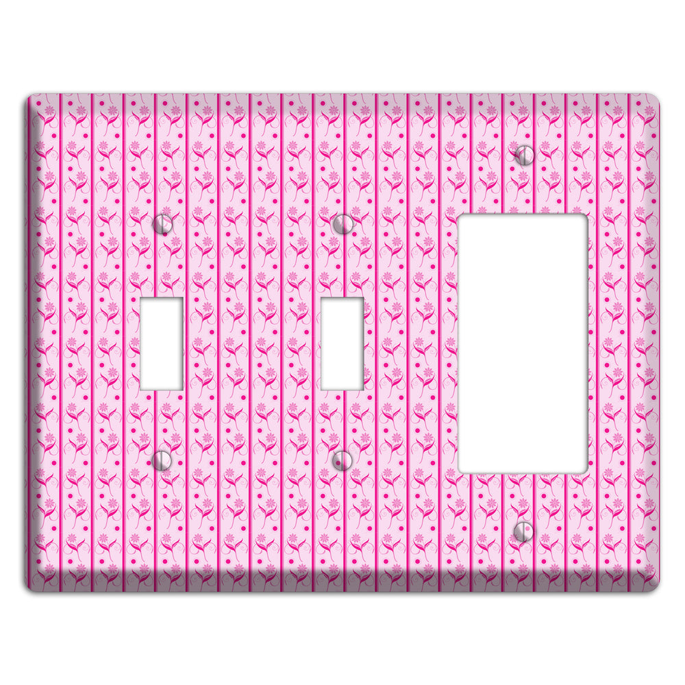 Pink Small Floral Pattern 2 Toggle / Rocker Wallplate