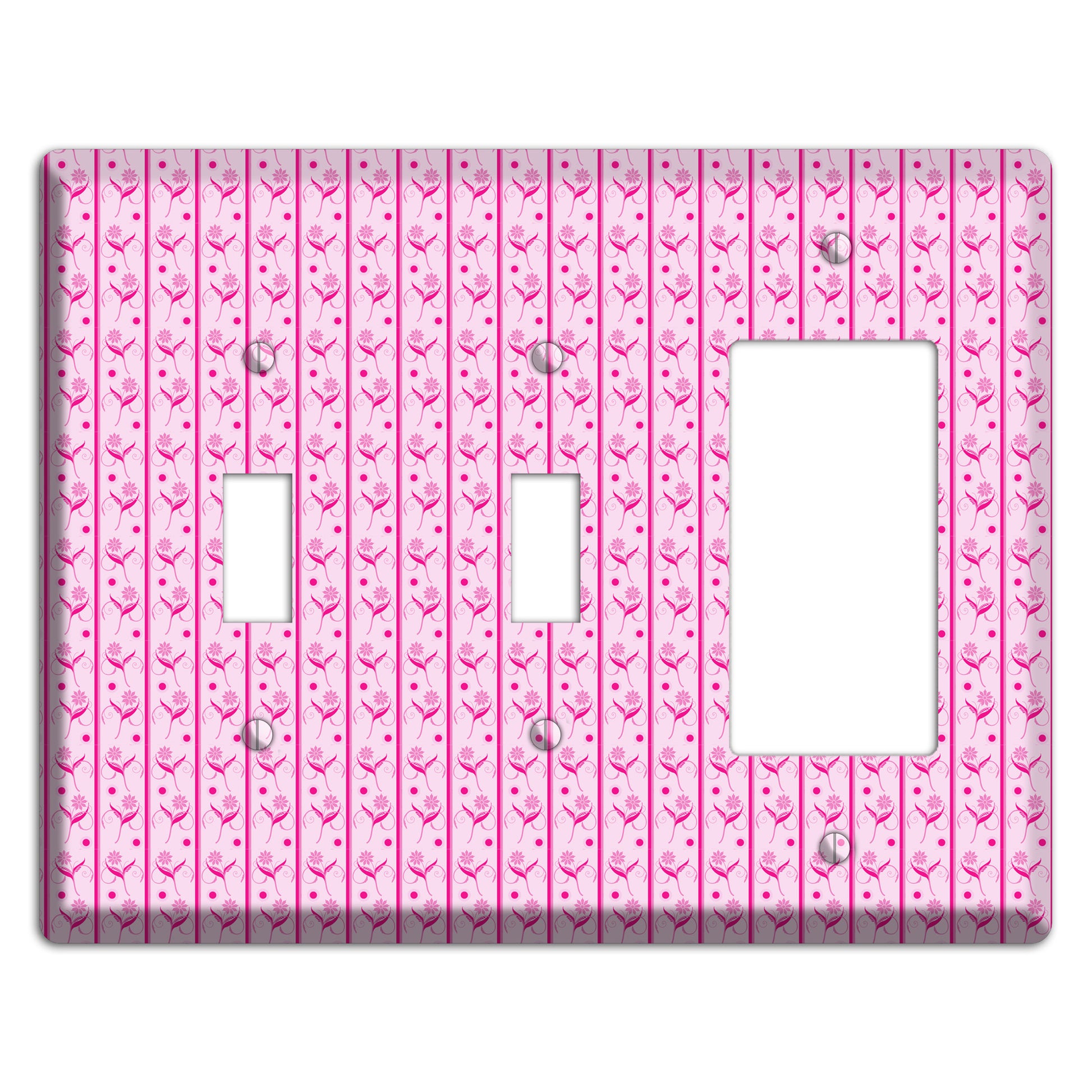 Pink Small Floral Pattern 2 Toggle / Rocker Wallplate