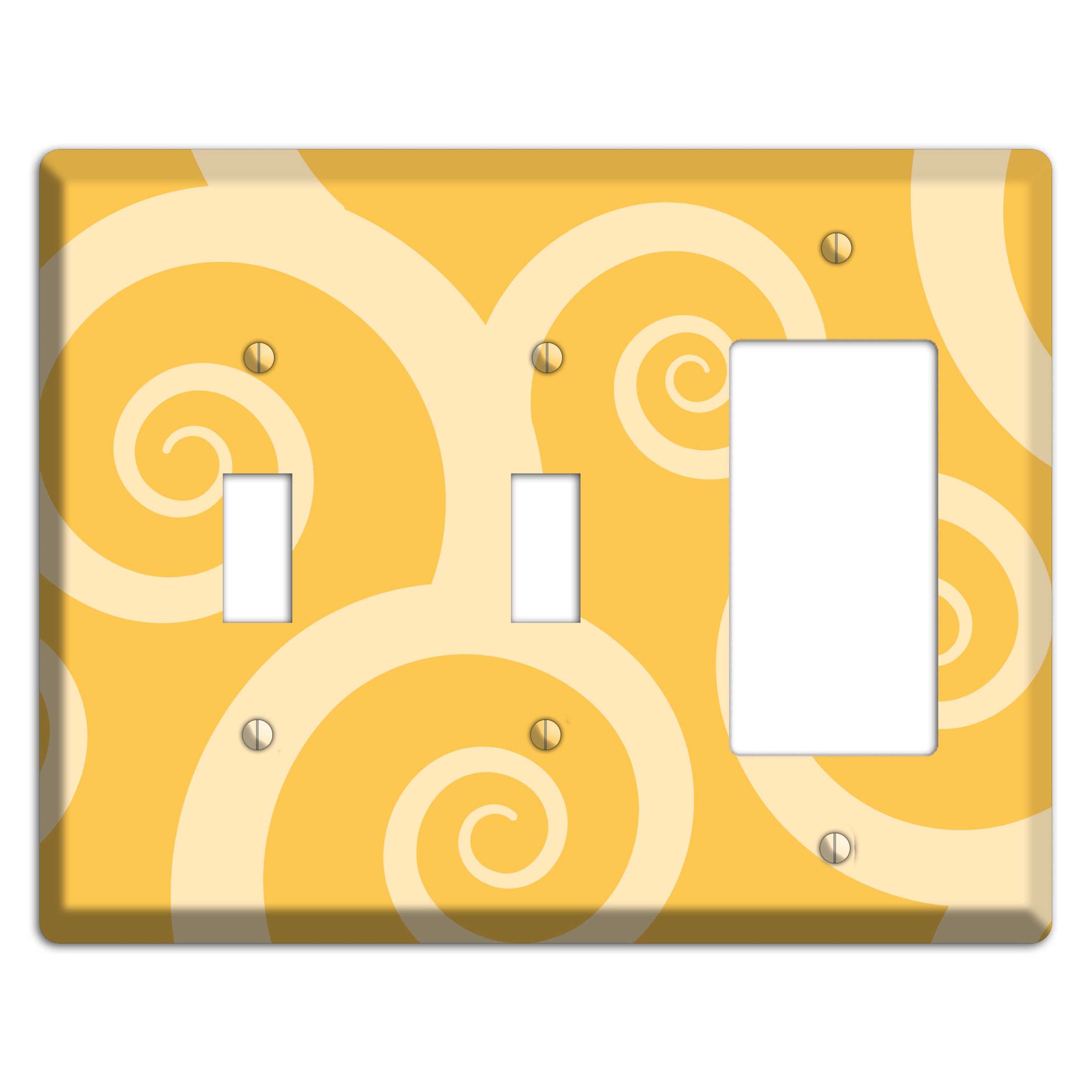 Yellow Tones Large Swirl 2 Toggle / Rocker Wallplate