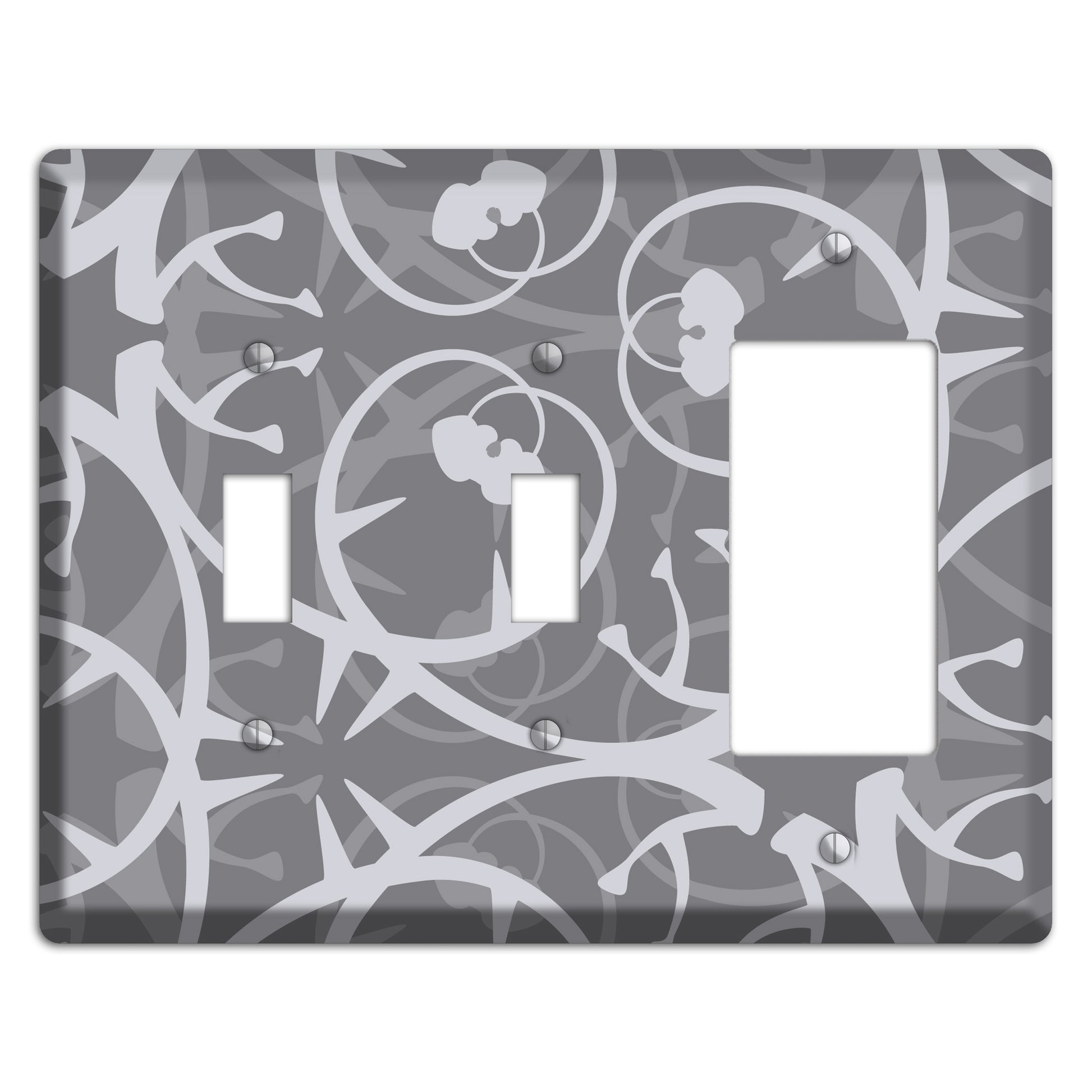 Grey Abstract Swirl 2 Toggle / Rocker Wallplate