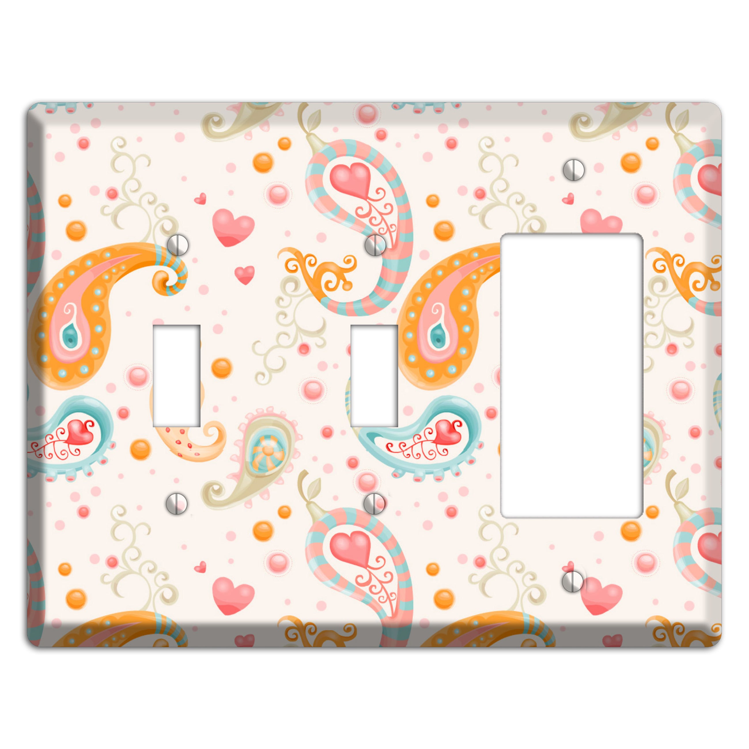 Multi Color Paisley 2 Toggle / Rocker Wallplate
