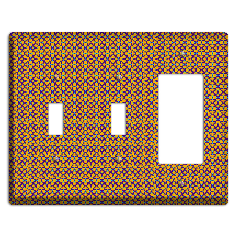 Purple Orange Green Scallop Translation 2 Toggle / Rocker Wallplate