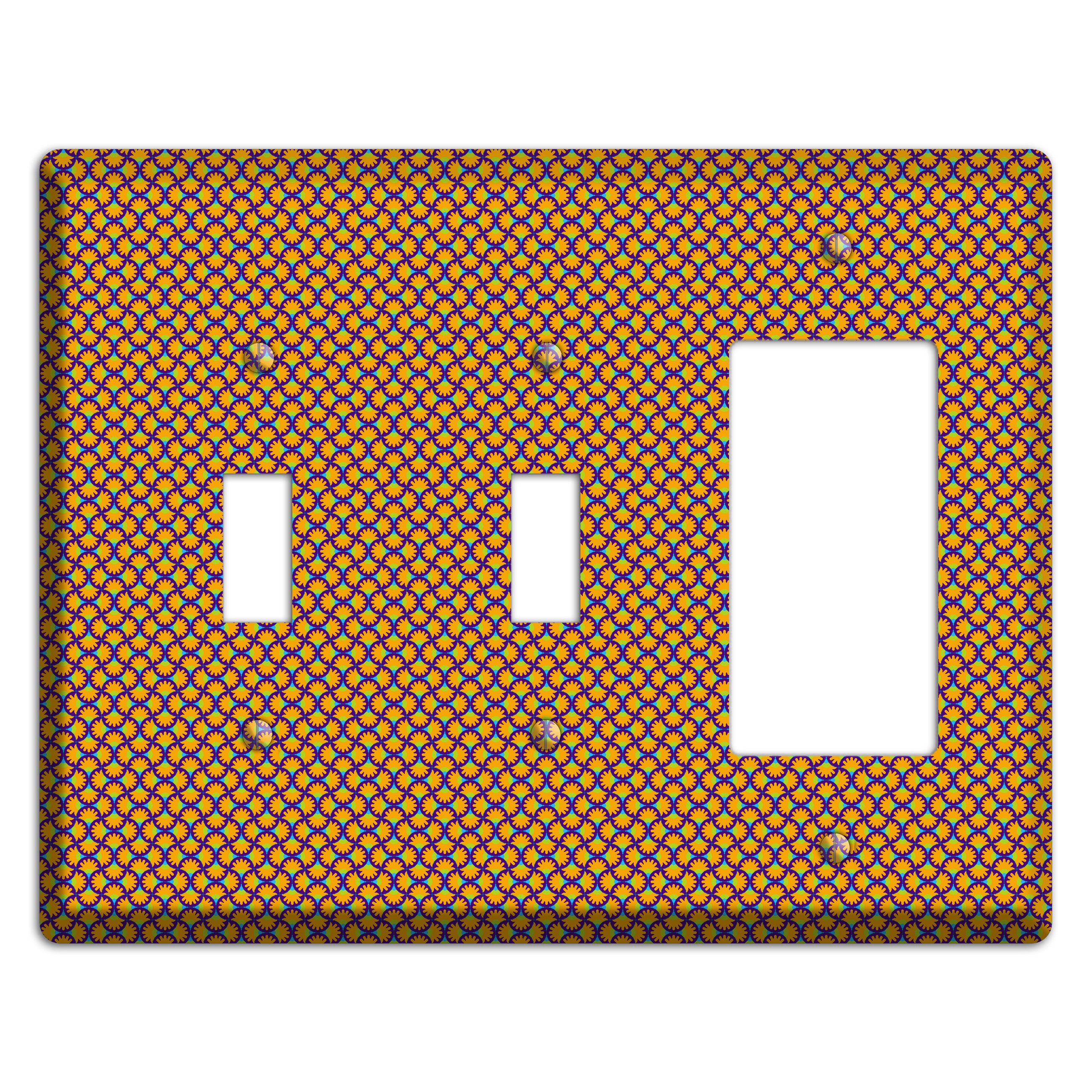 Purple Orange Green Scallop Translation 2 Toggle / Rocker Wallplate