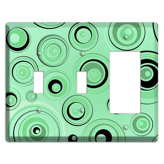 Mint Green Circles 2 Toggle / Rocker Wallplate